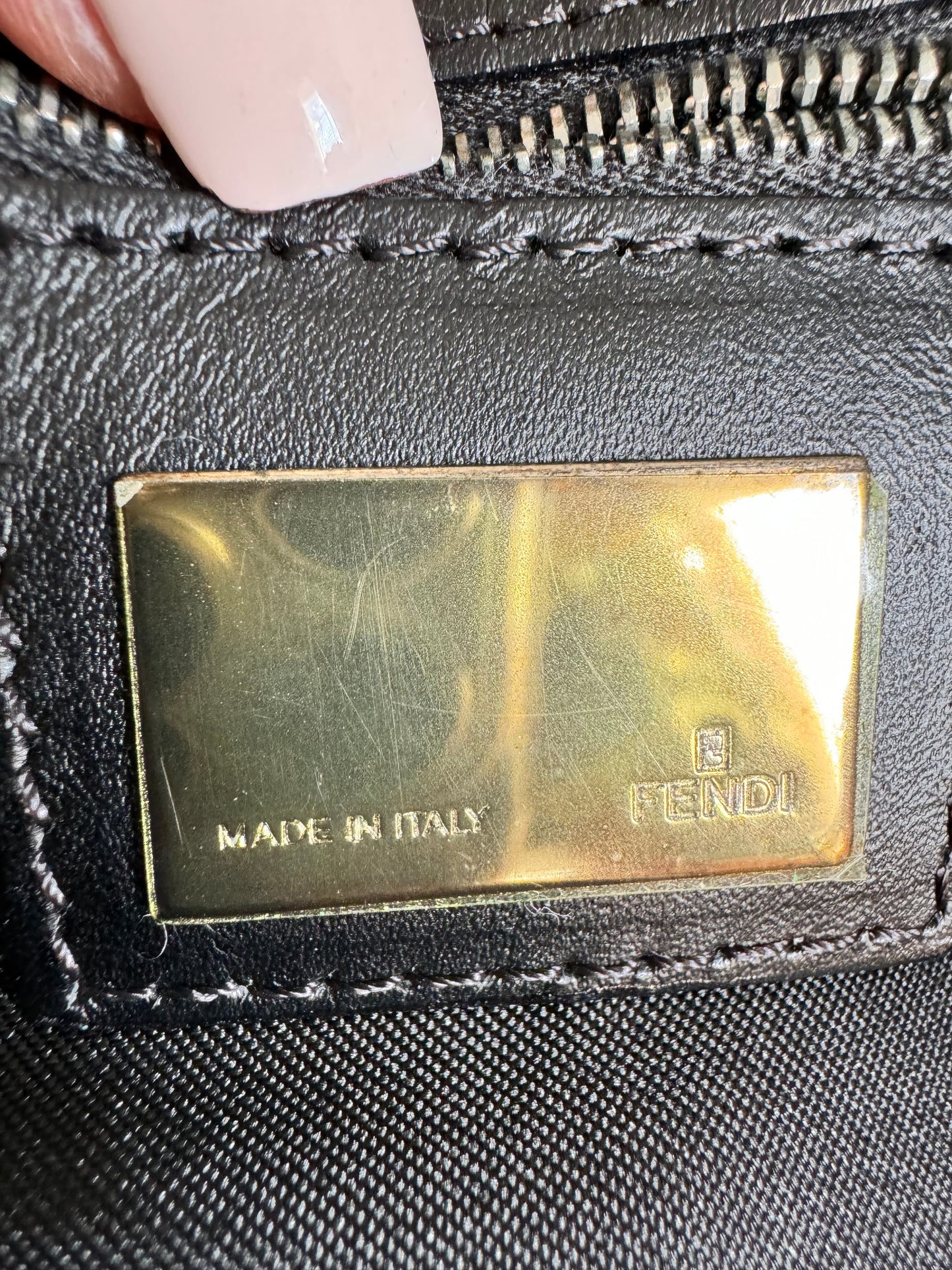 Fendi Zucca Zucchino FF Logo Zebra Print with Silver Monogram Tag