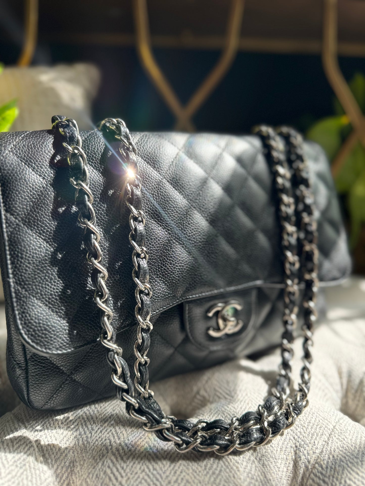 Chanel Classic Jumbo Caviar