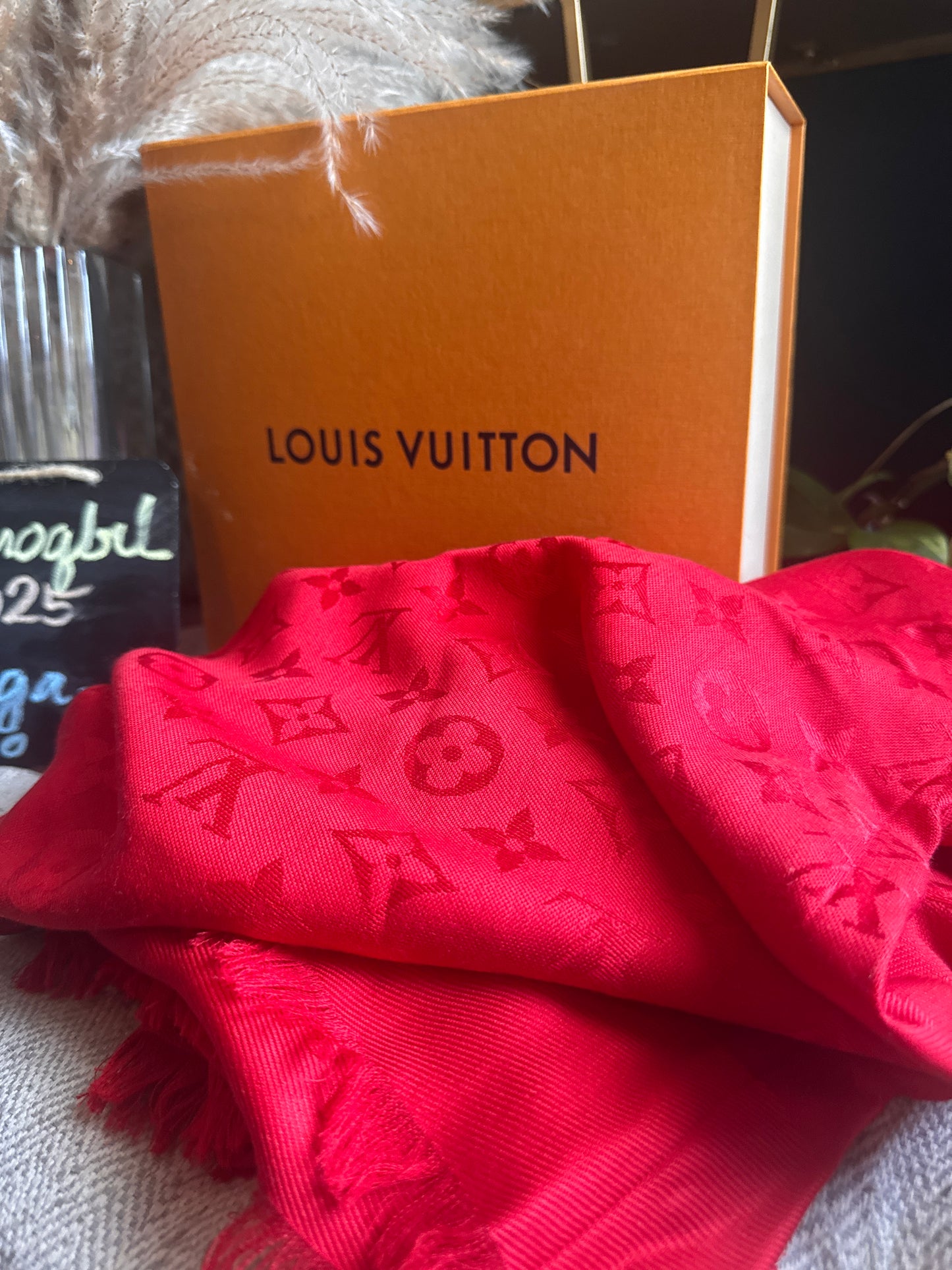 Louis Vuitton Red Monogram Stole