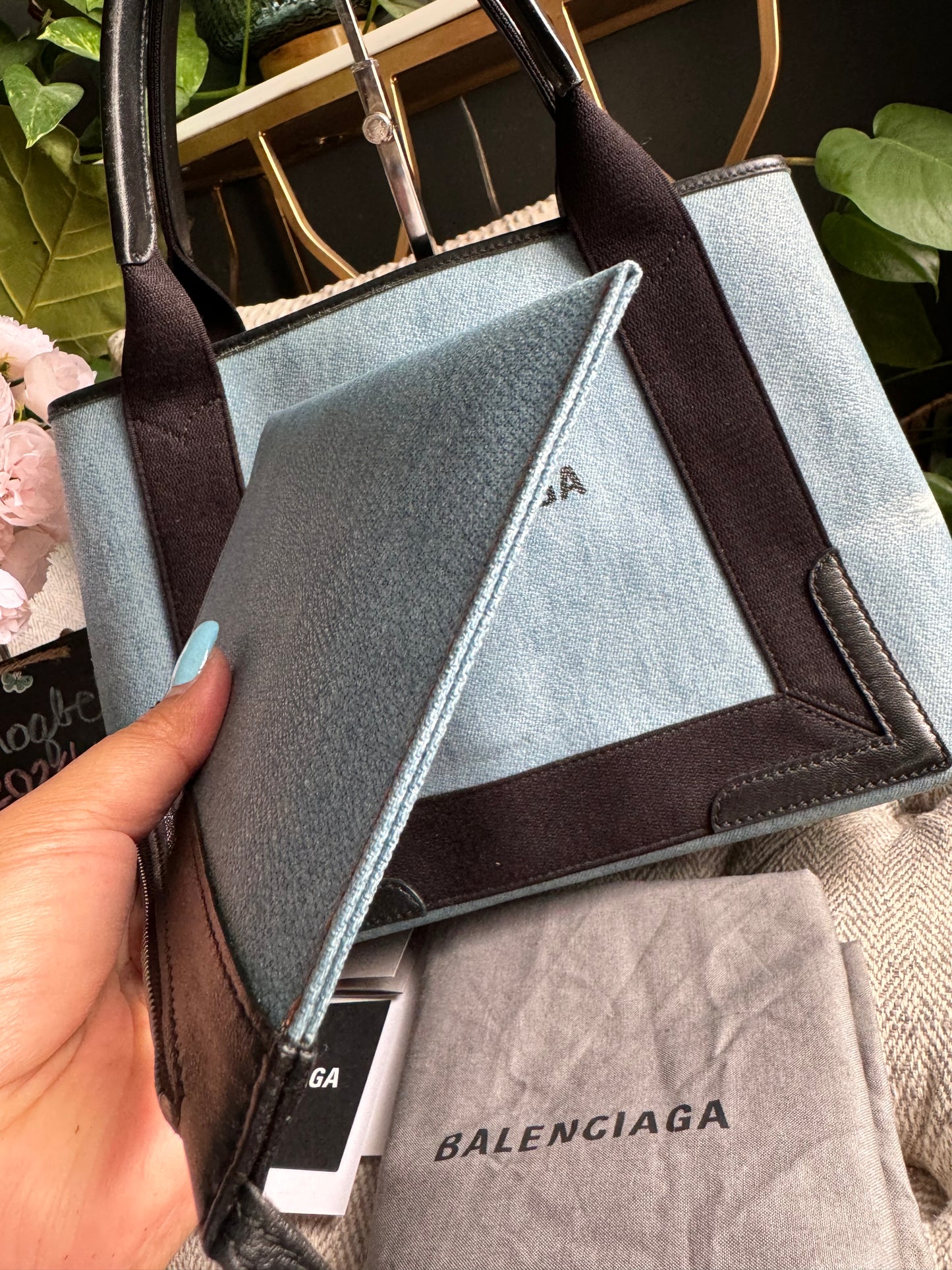 Balenciaga Denim Cabas