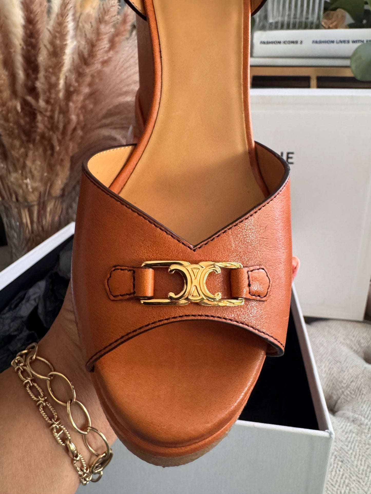 Celine Platform Leather Wedges