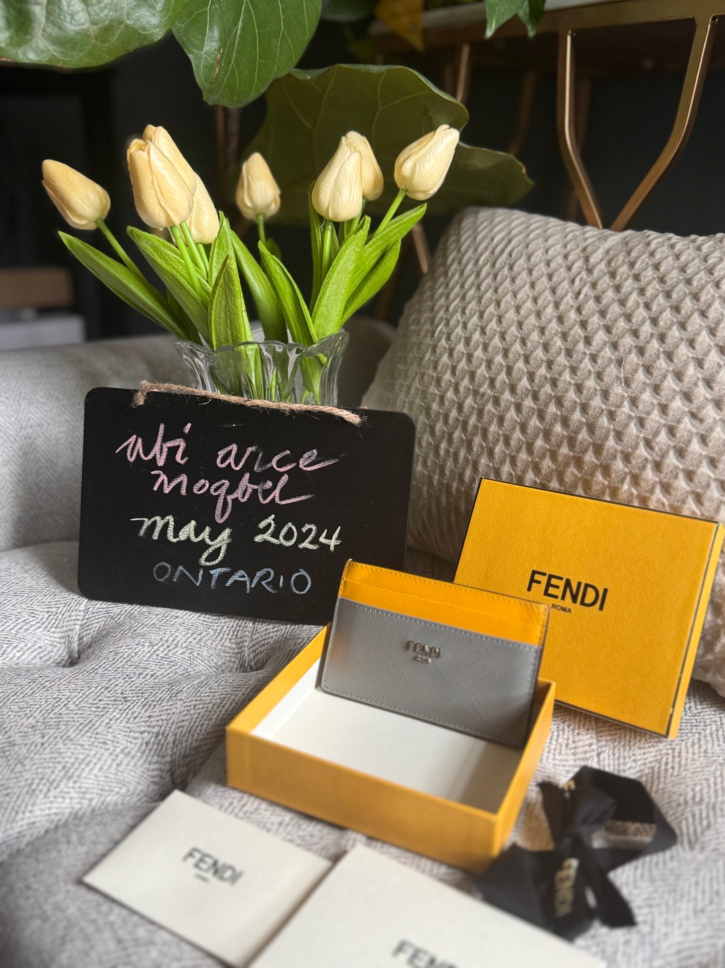 Fendi Logo Cardholder in Leather