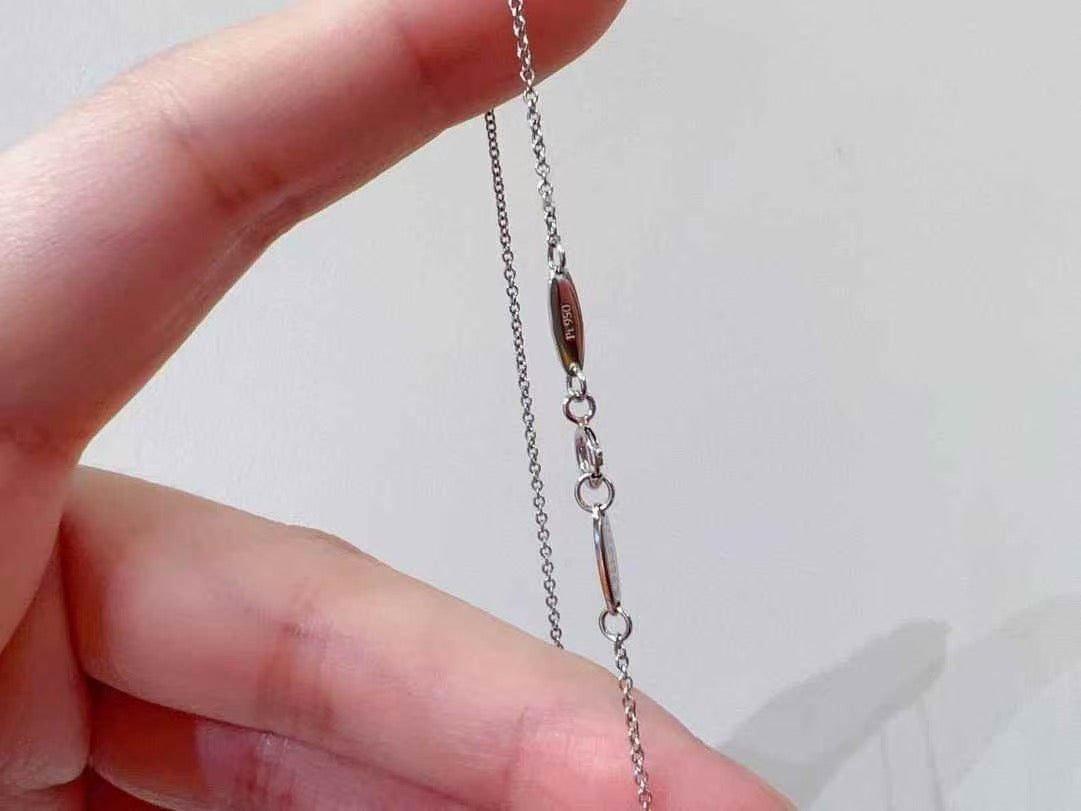 FOR PREORDER ONLY-Tiffany &Co Platinum & Sapphire Open Heart Necklace 16mm