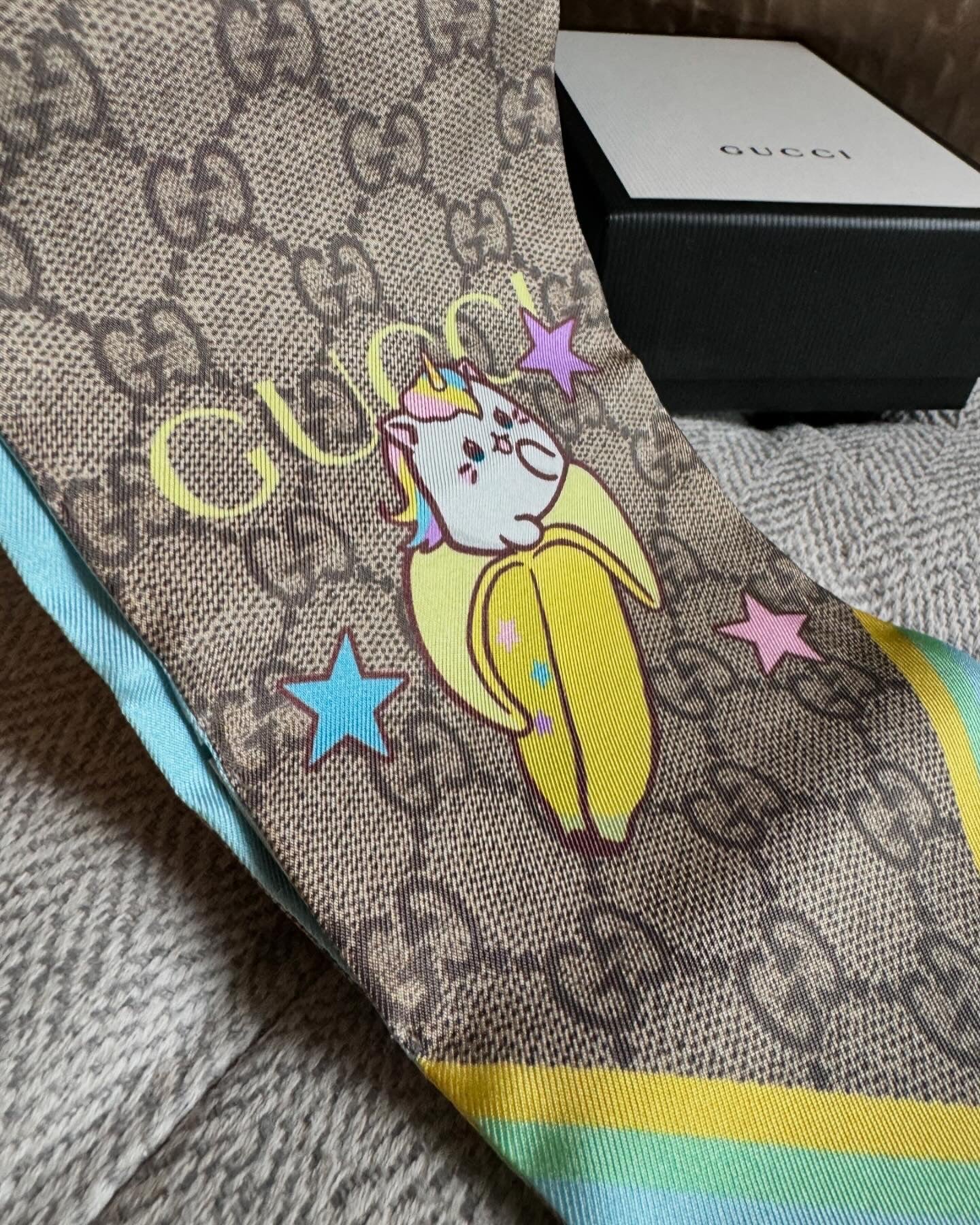 Gucci Bananya Cat Silk Twilly/scarf