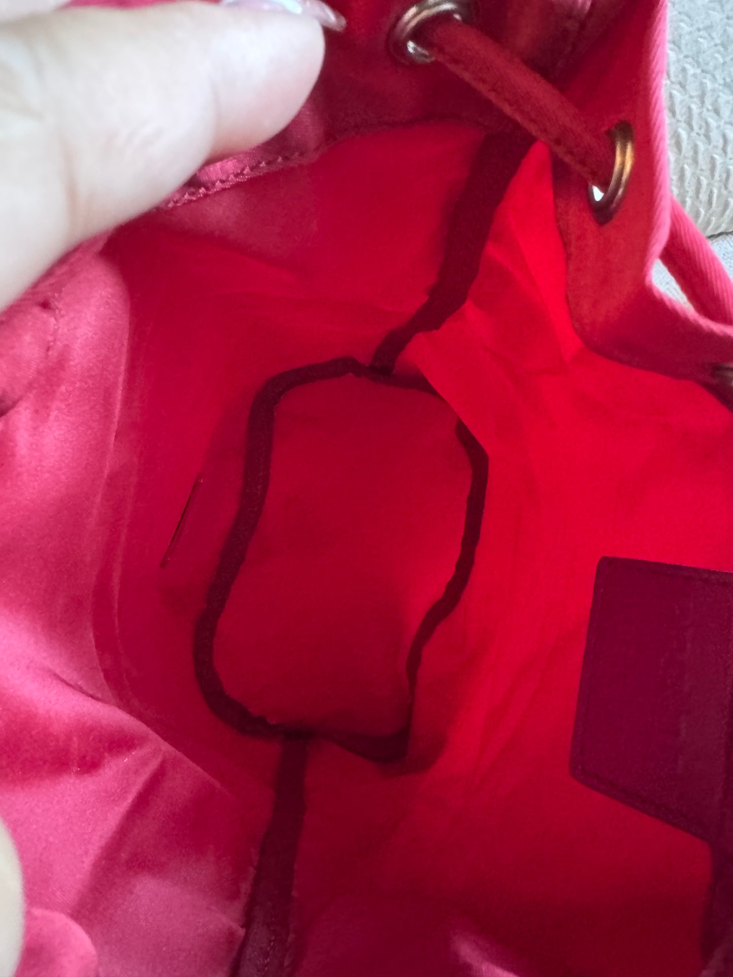 Prada Drawstring Nylon Bucket Pouch