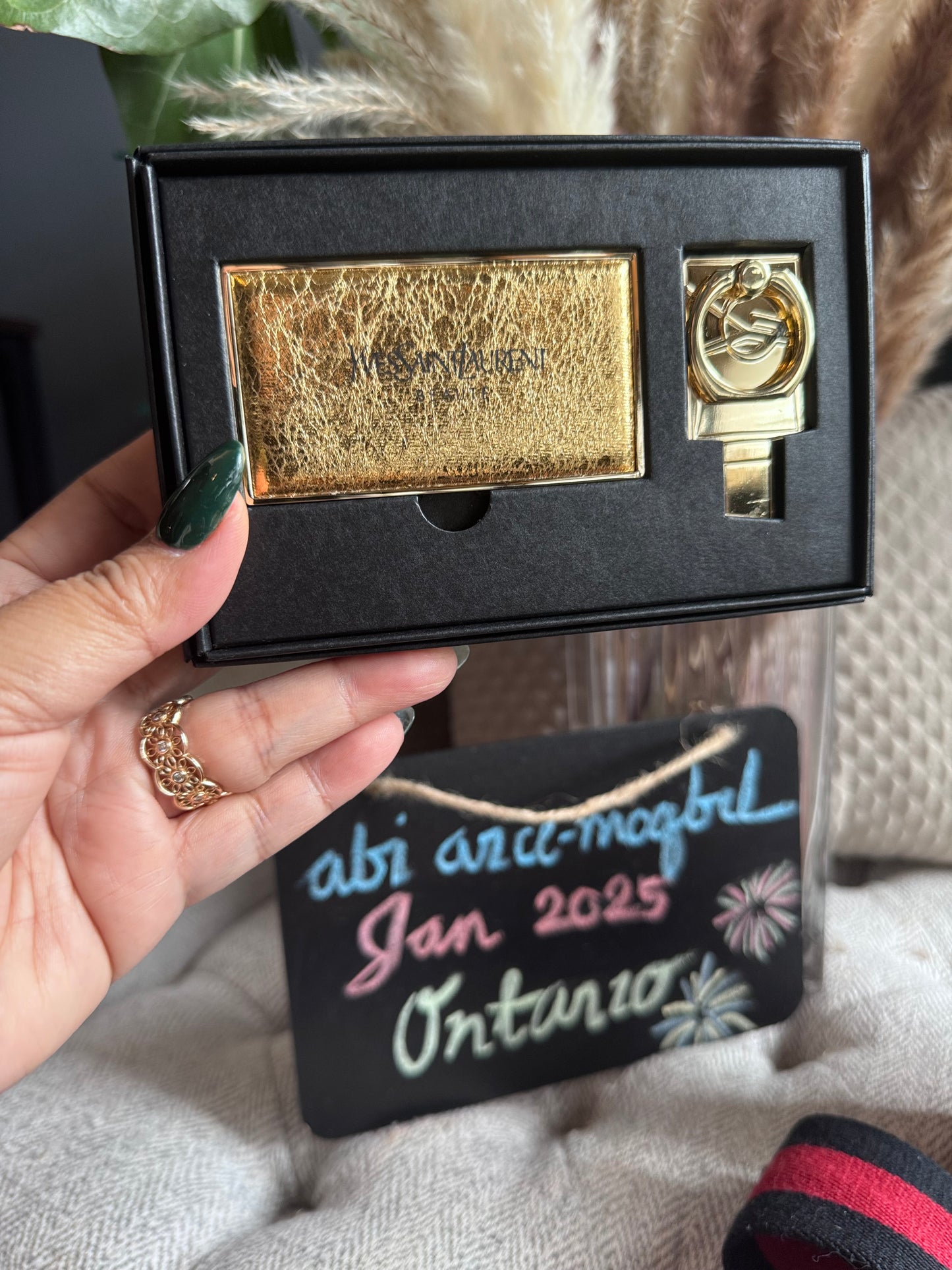 YVES SAINT LAURENT Beaute New Hand Mirror and Phone Ring