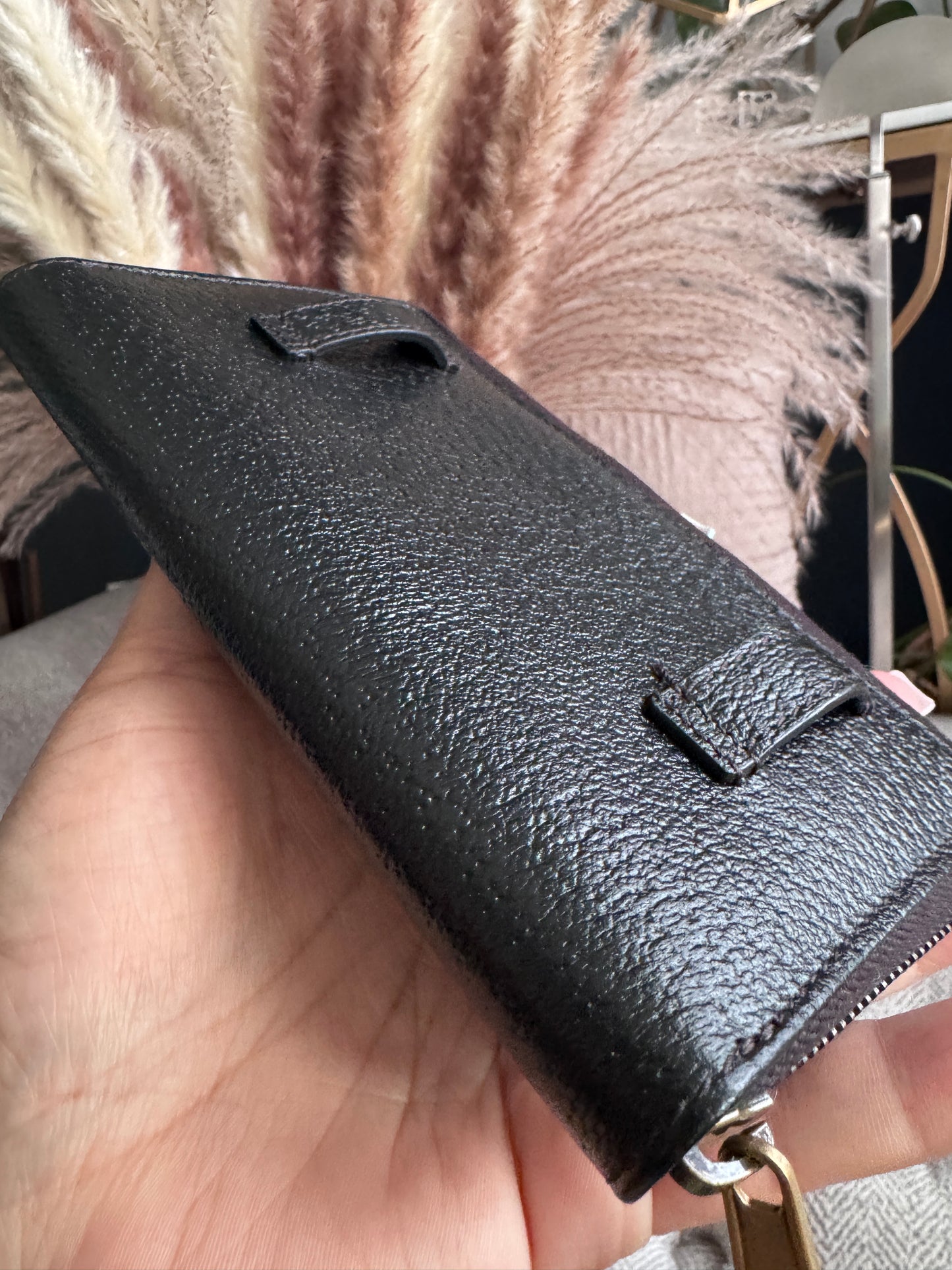 Gucci Black Fullsized Zippy Wallet with belt loops