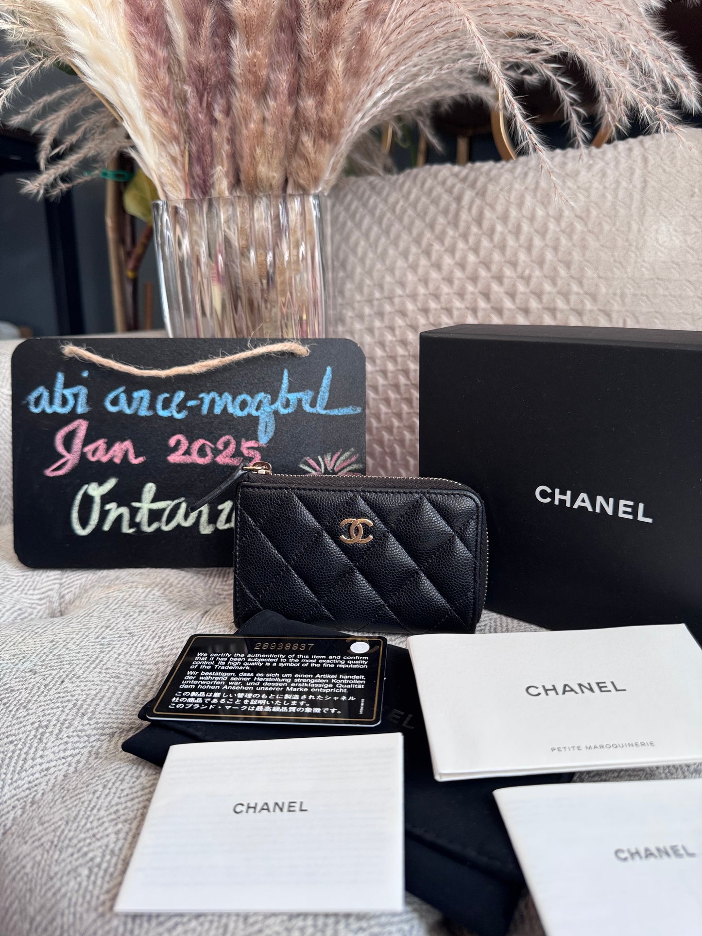 CHANEL Caviar Quilted Zipped Key Holder Case