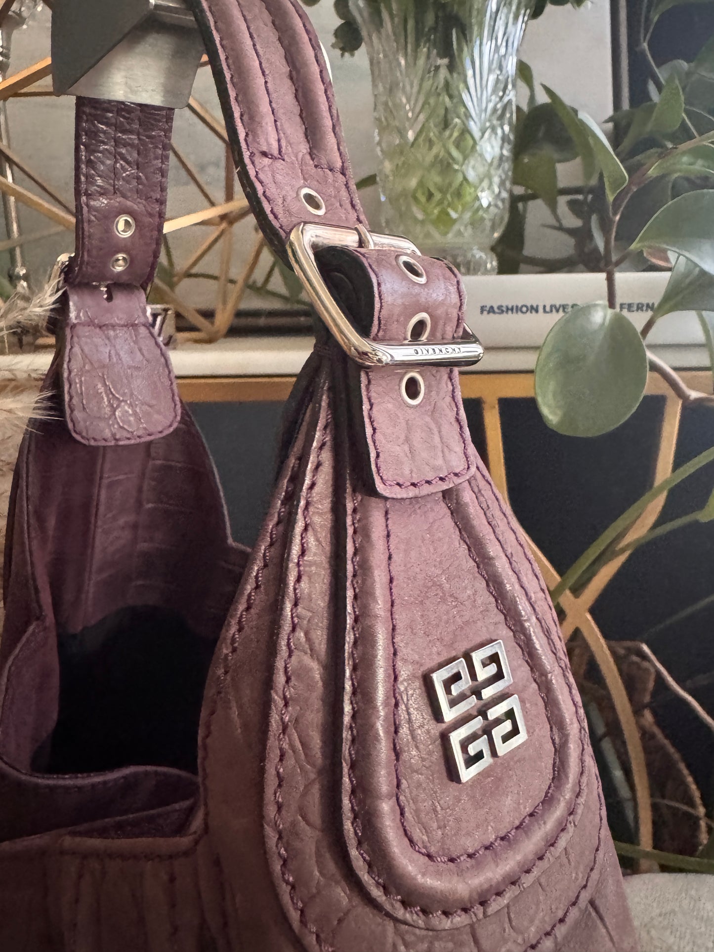 Givenchy Croc Embossed Calfskin Hobo