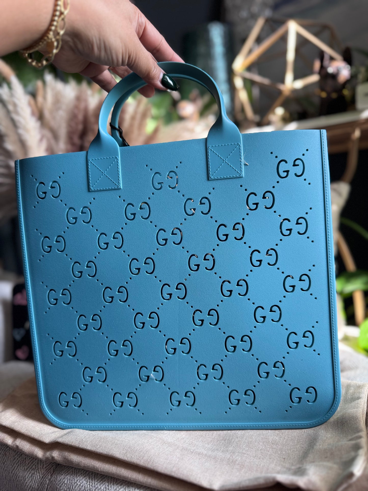 Gucci Rubber Tote- BLUE