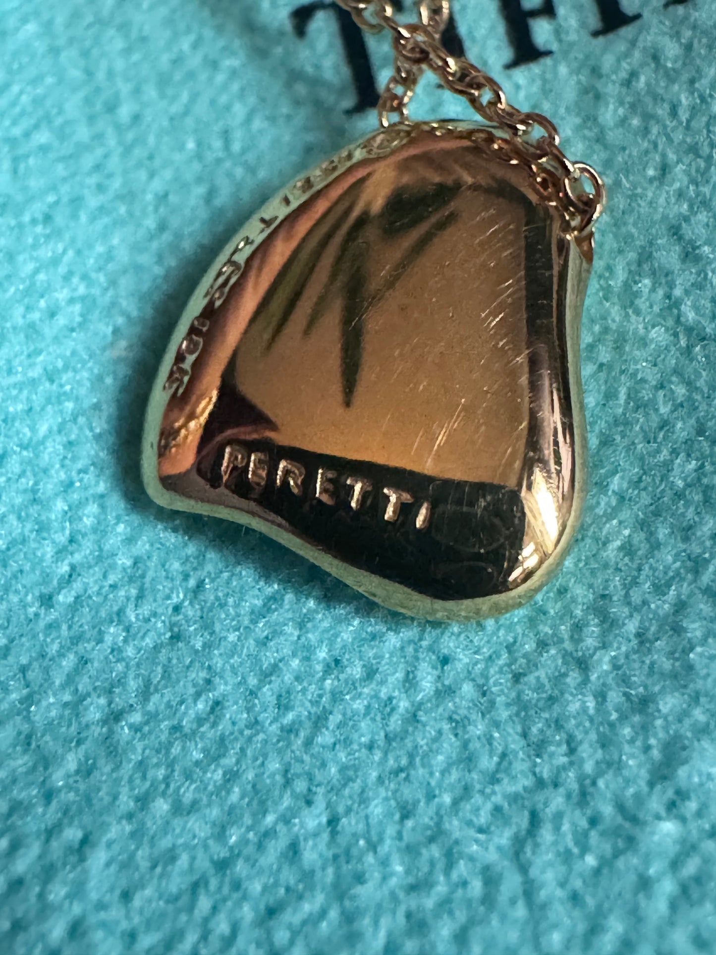 Tiffany & Co. Elsa Peretti Full Heart K18YG Diamond Necklace Ladies Authentic