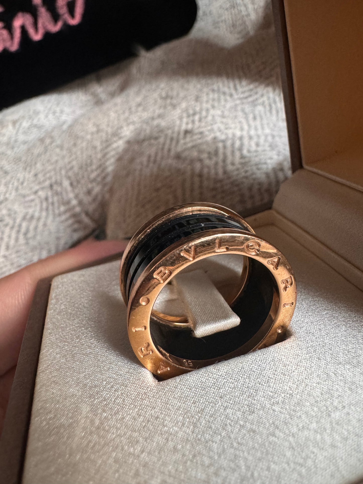 Bulgari B Zero 1 Ring in Rose Gold and Black Ceramic