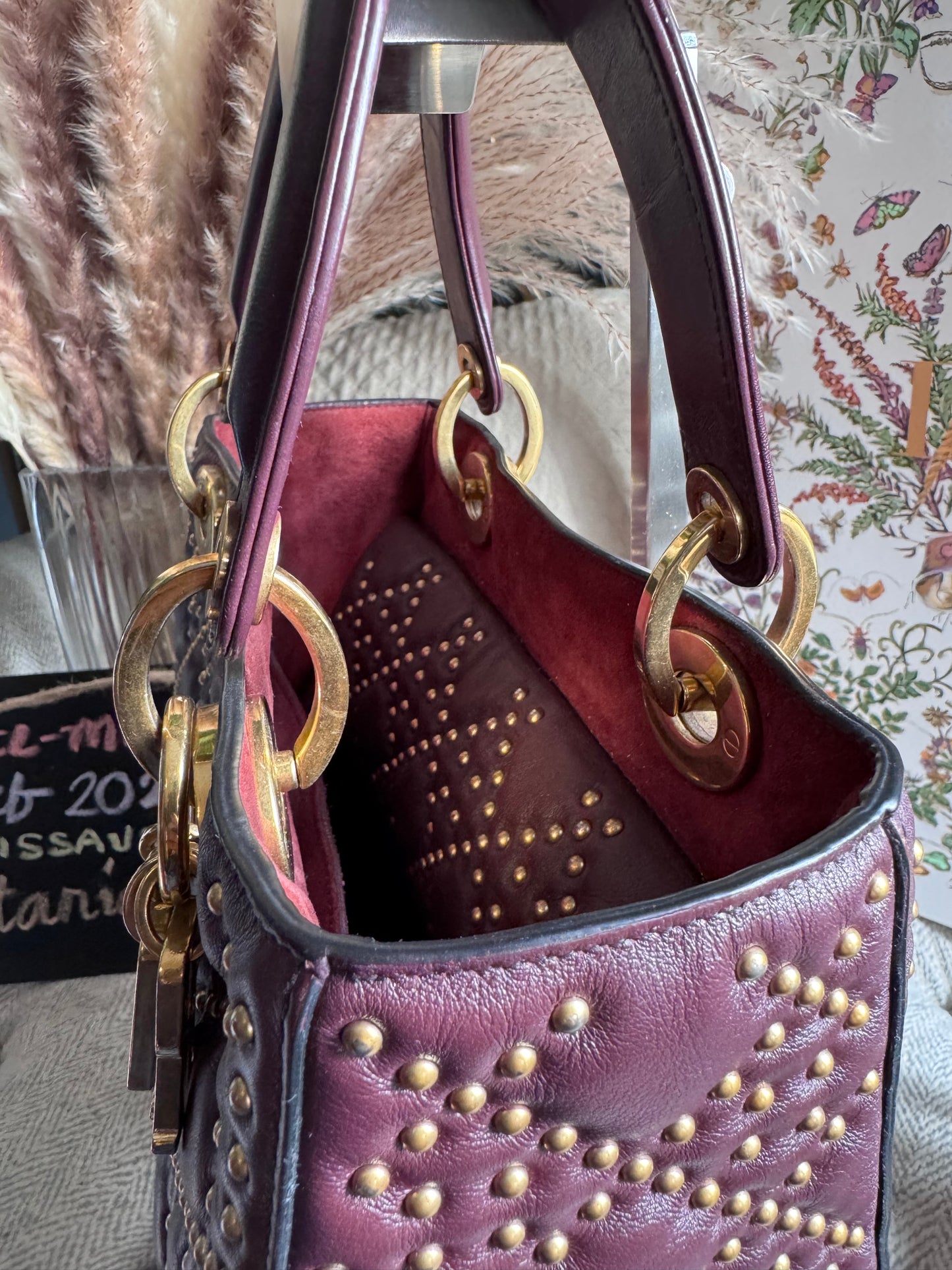 Dior Medium Cannage Studded Lady Dior