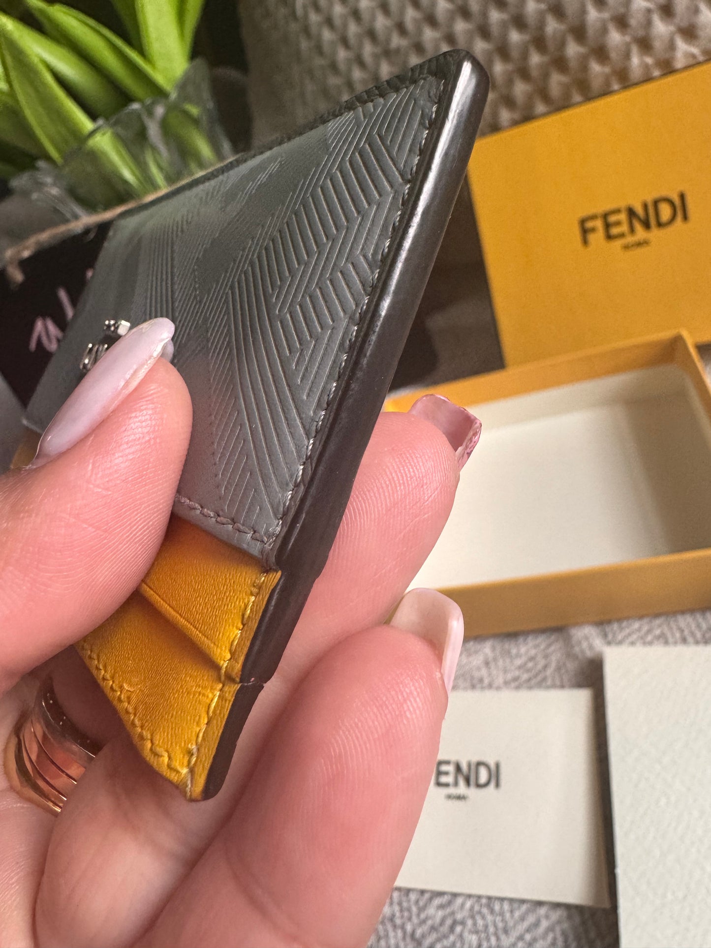 Fendi Logo Cardholder in Leather