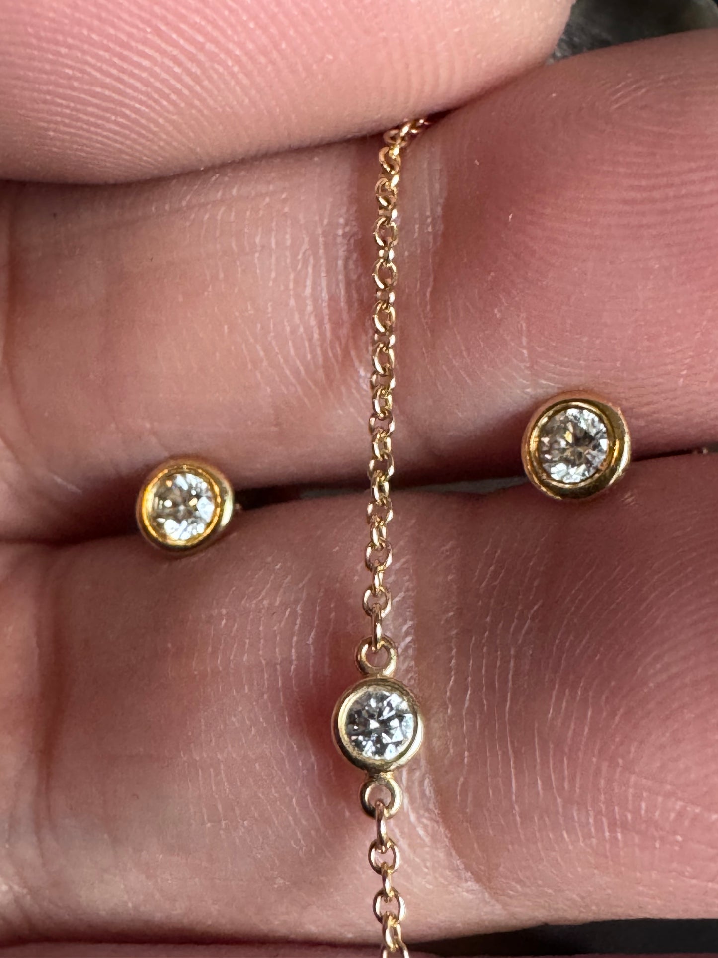 Tiffany&Co 18k Elsa Peretti Diamond by the Yard Earrings