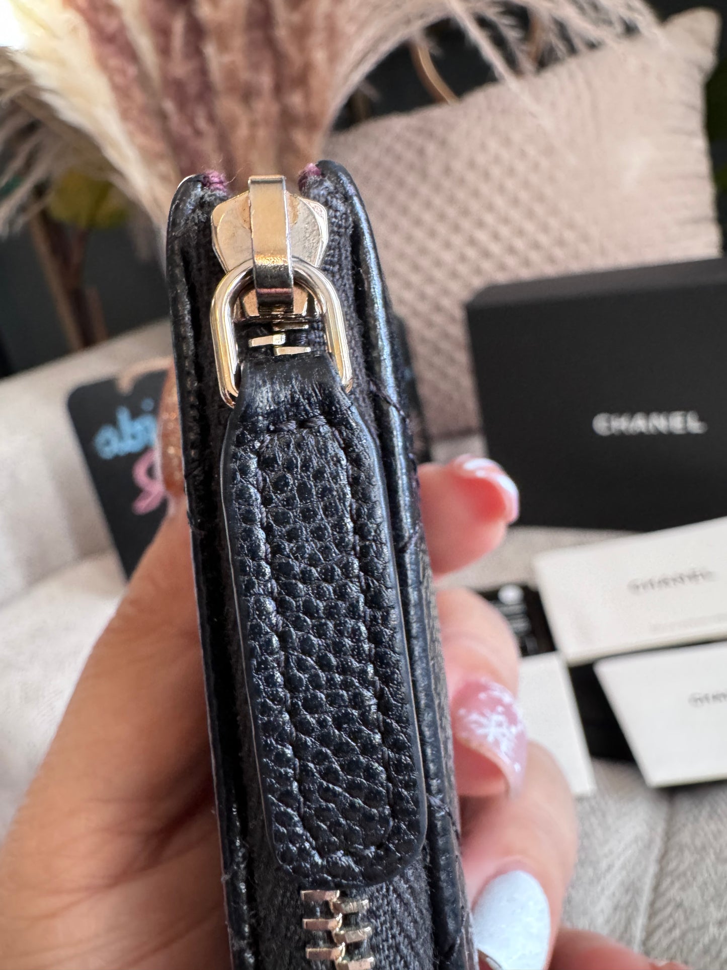 CHANEL Caviar Quilted Zipped Key Holder Case