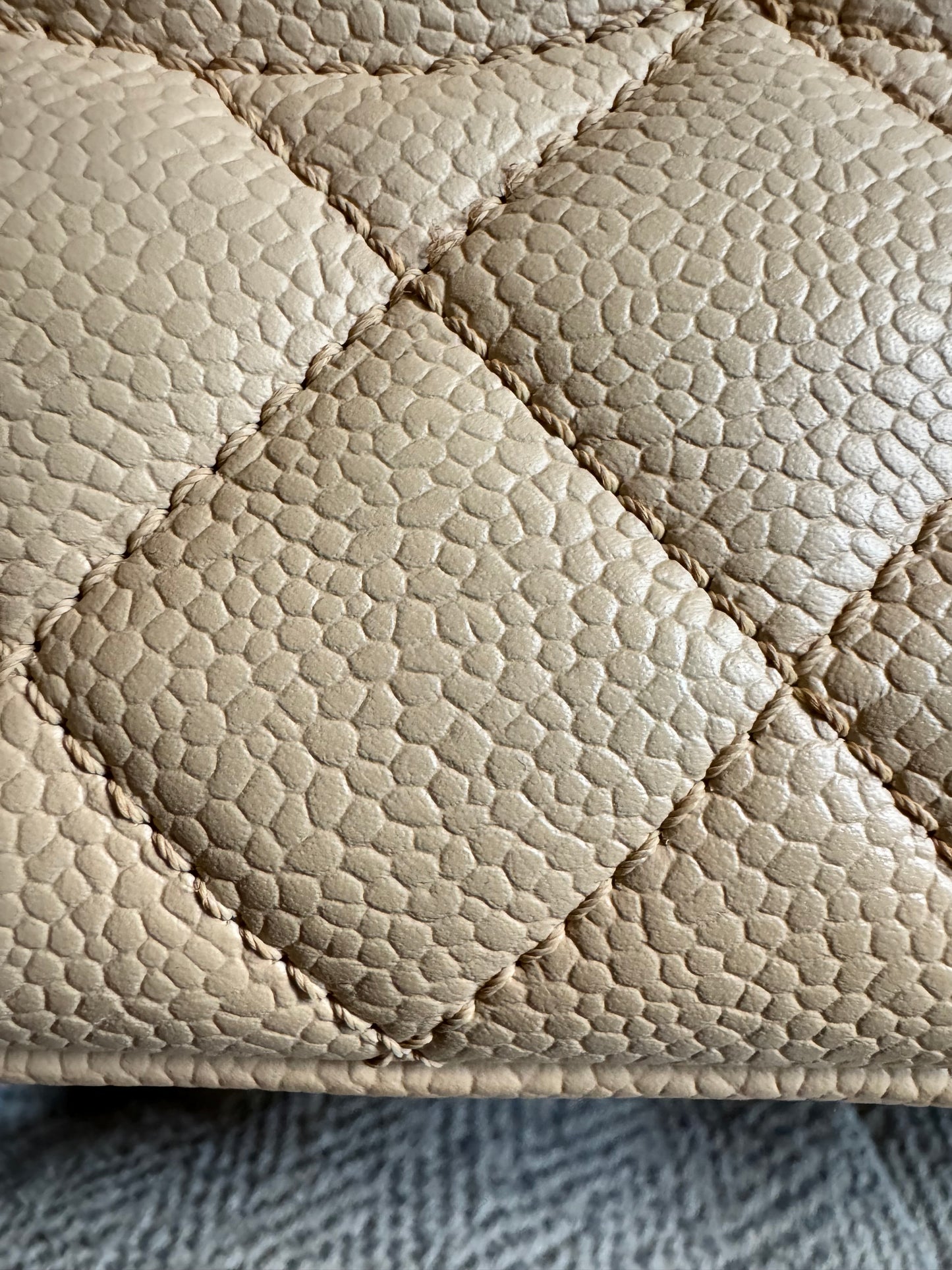 Chanel Beige Caviar GST with Silver Hardware