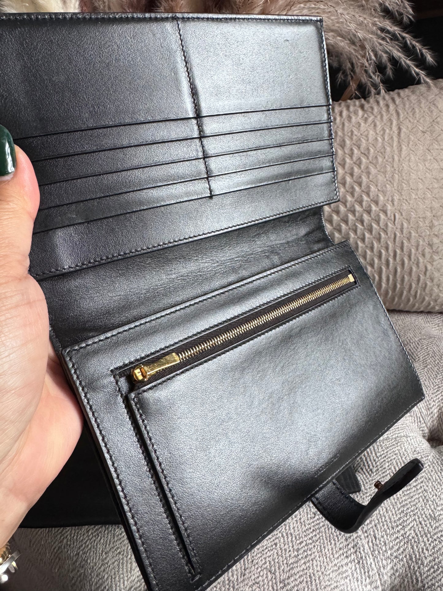 CELINE Large Wallet in Lizard Embossed Calfskin
