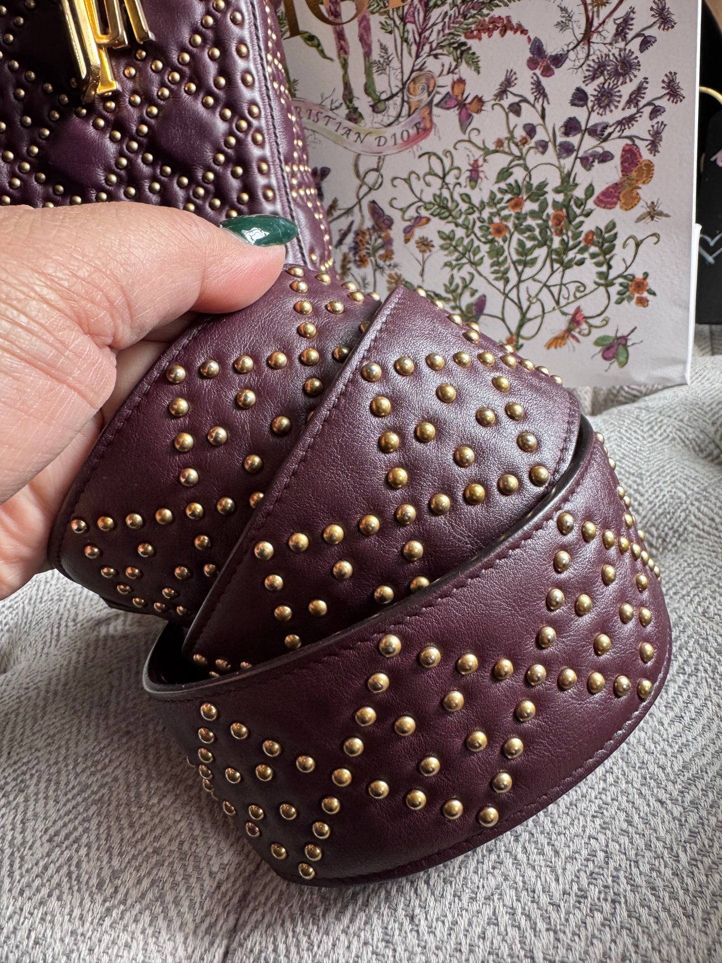 Dior Medium Cannage Studded Lady Dior
