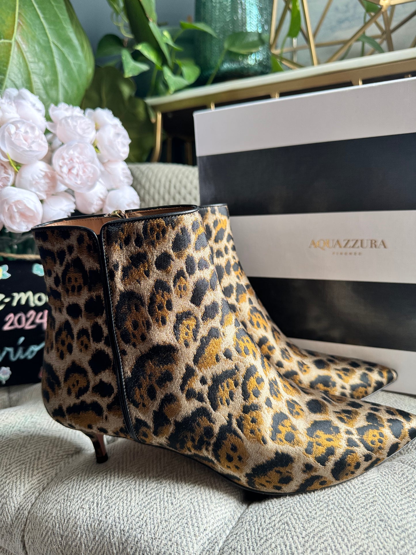 Aquazzura Leopard Print Quant 45 in size 39