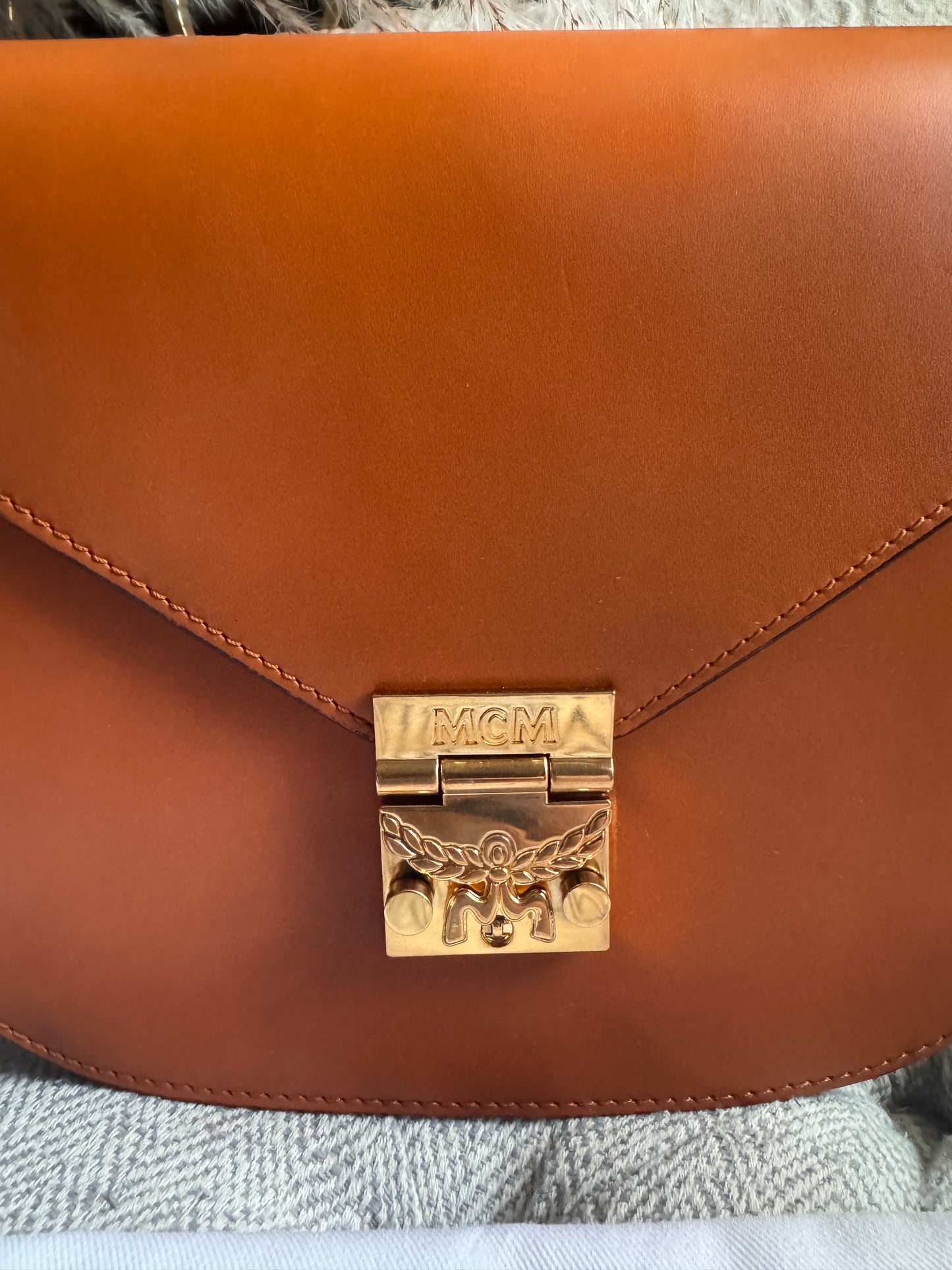 MCM Calfskin Patricia Leather Crossbody