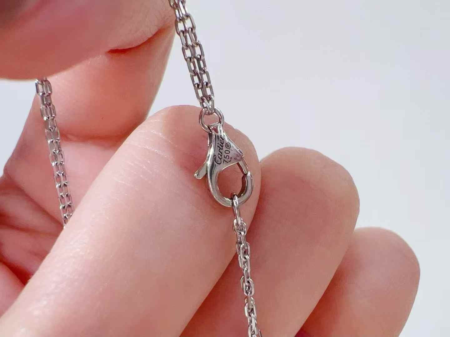 For PRE-ORDER ONLY-Cartier Love Pendant with two diamonds on a double chain