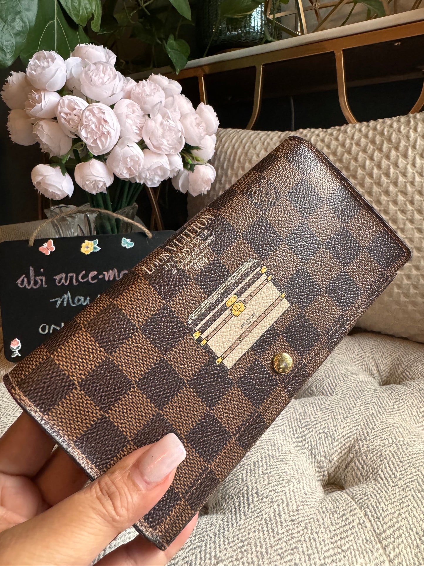 Louis Vuitton Damier Ebene Trunks and Locks Sarah Wallet