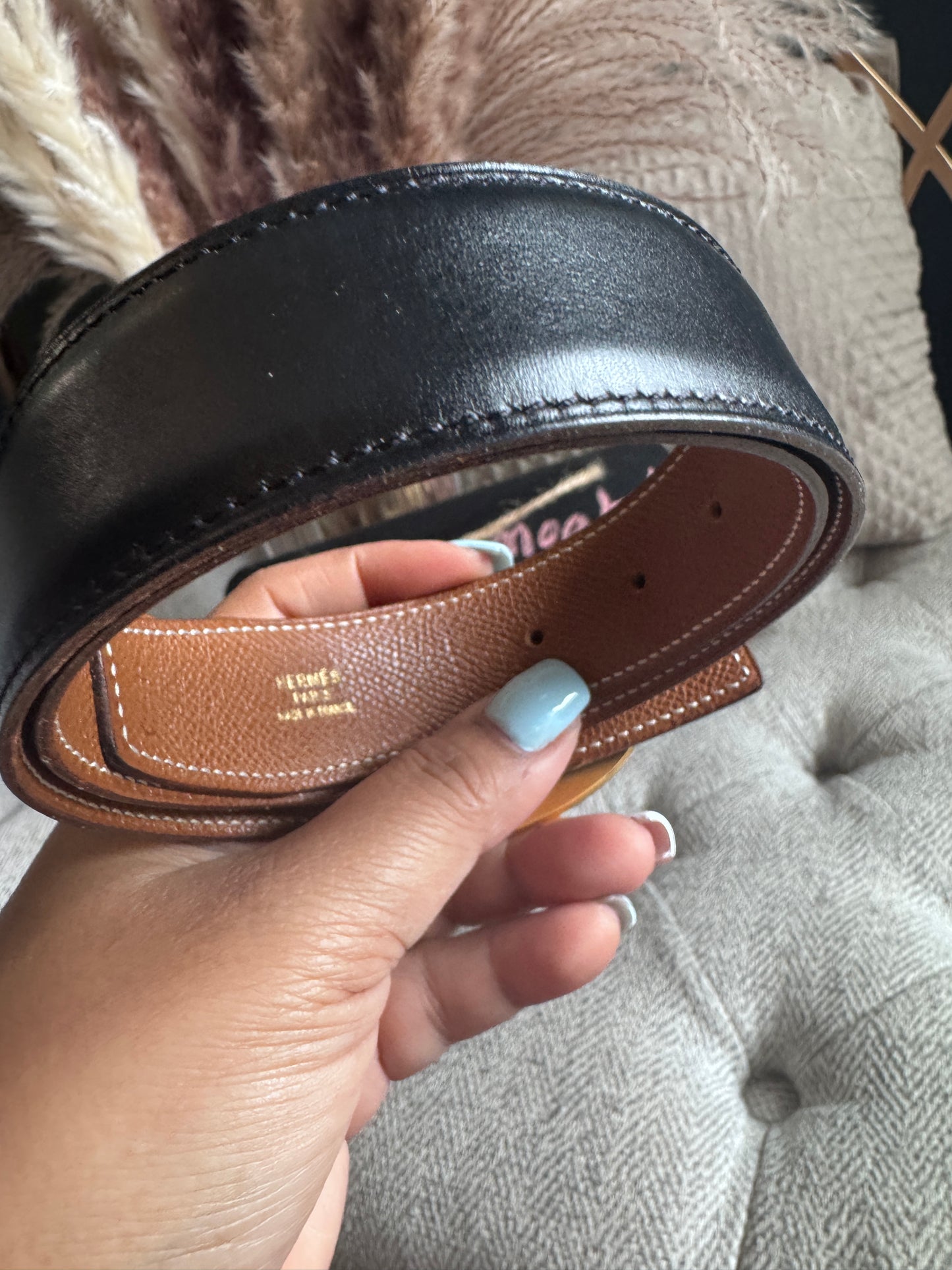 Hermes Belt with Gold Buckle