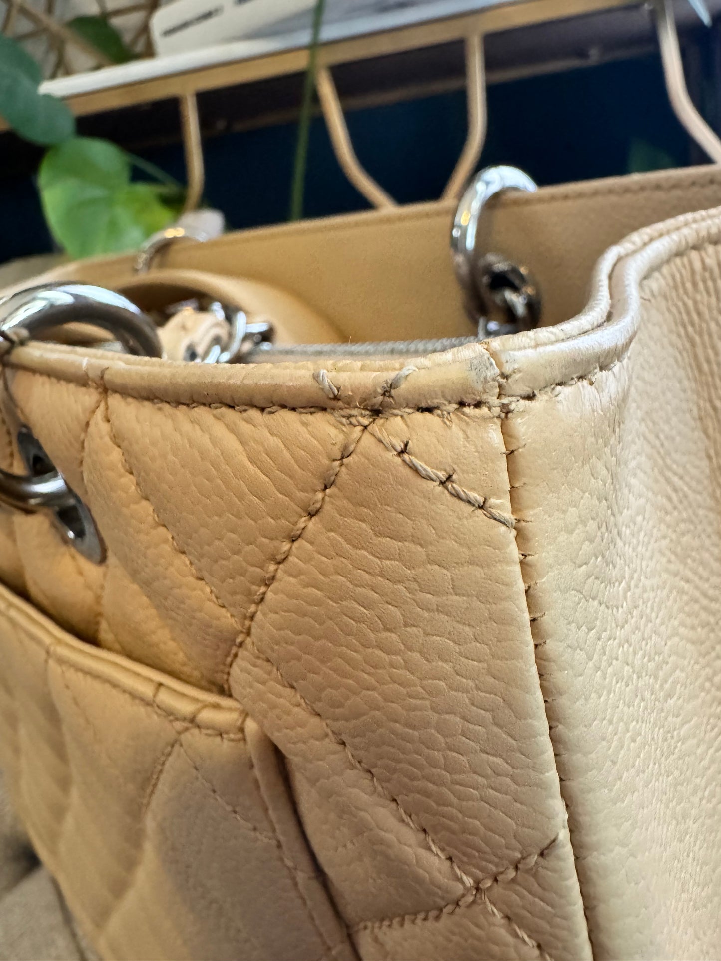 Chanel Beige Caviar GST with Silver Hardware