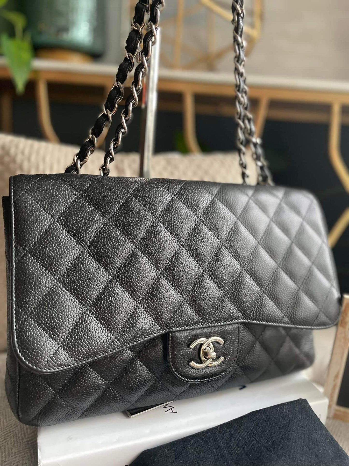 Chanel Classic Jumbo Caviar