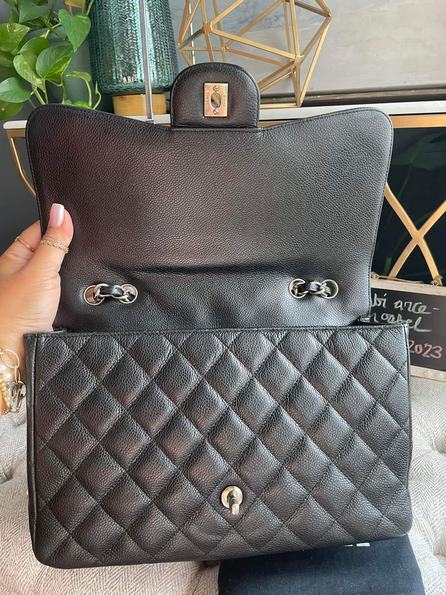 Chanel Classic Jumbo Caviar