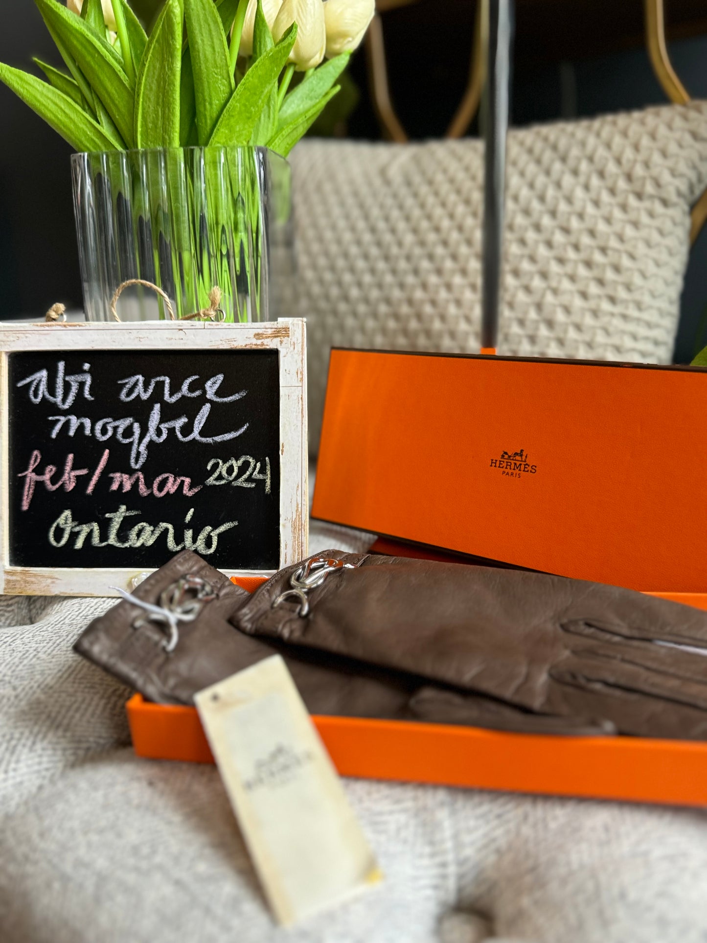 Hermes Fantaisie Leather Gloves