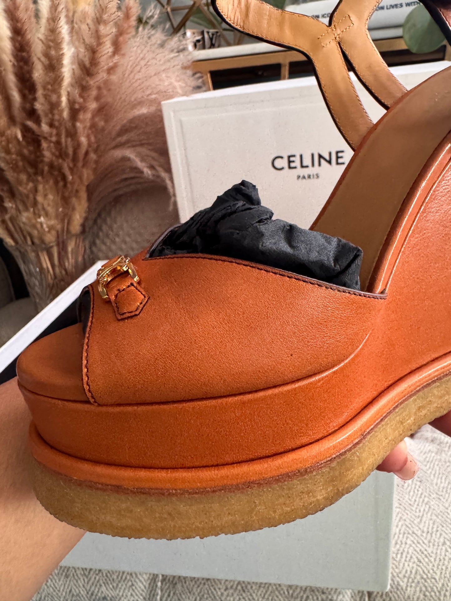 Celine Platform Leather Wedges