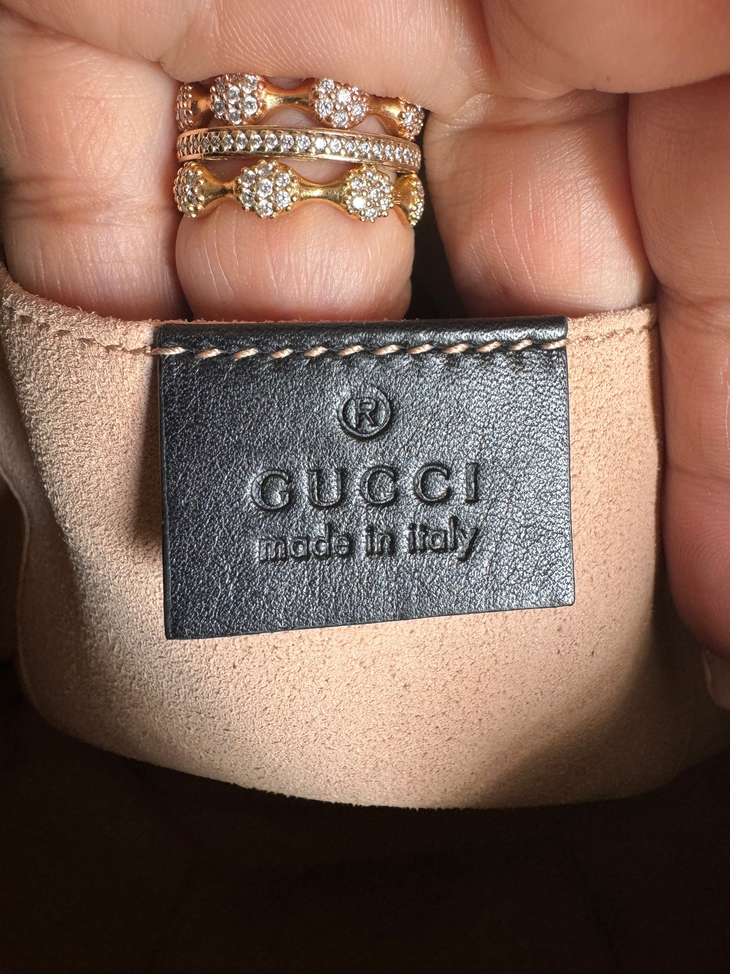 Gucci Calfskin Matelasse Sylvie Web GG Marmont Bucket Bag