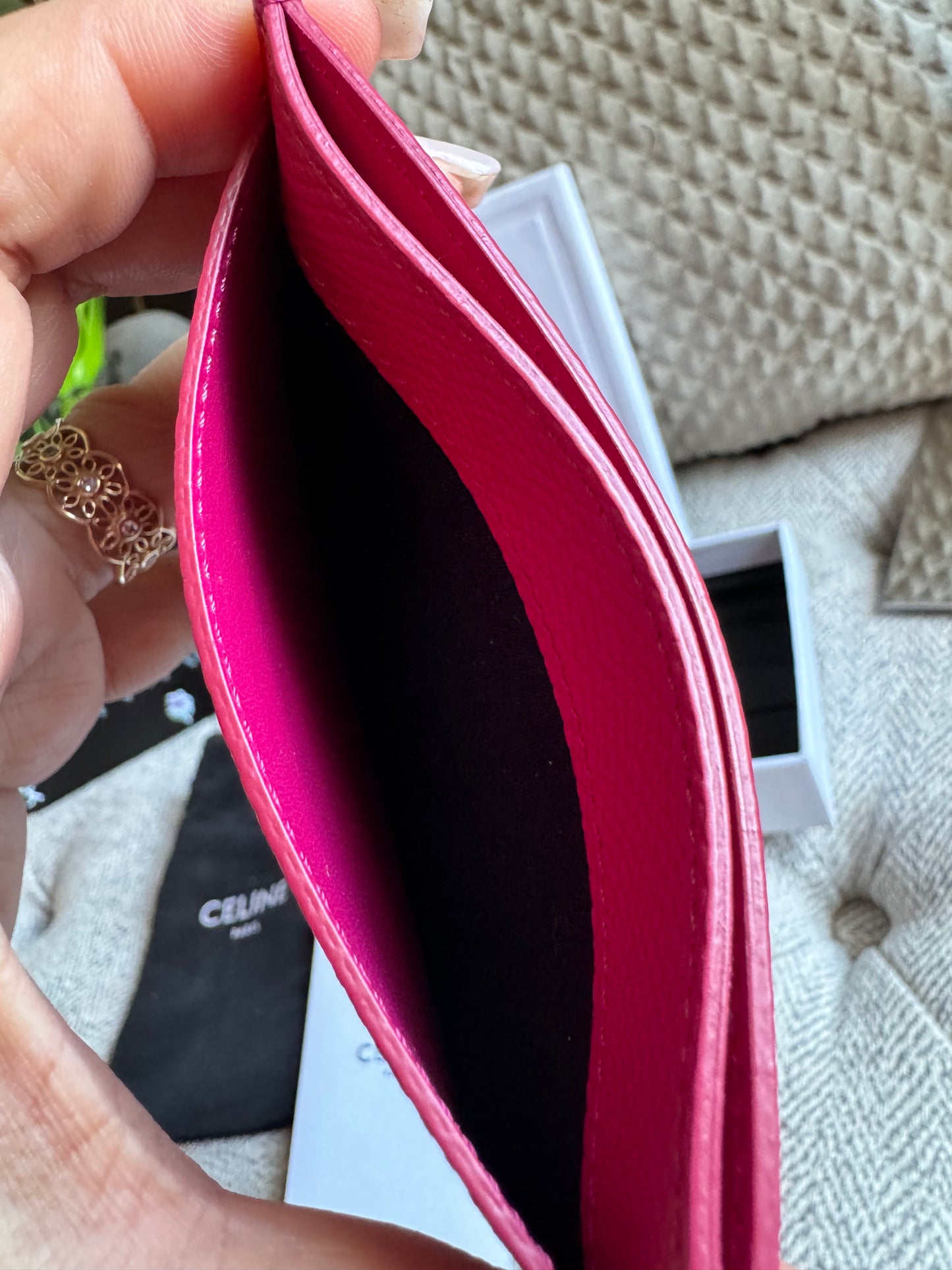 Celine Grained Calfskin cardholder