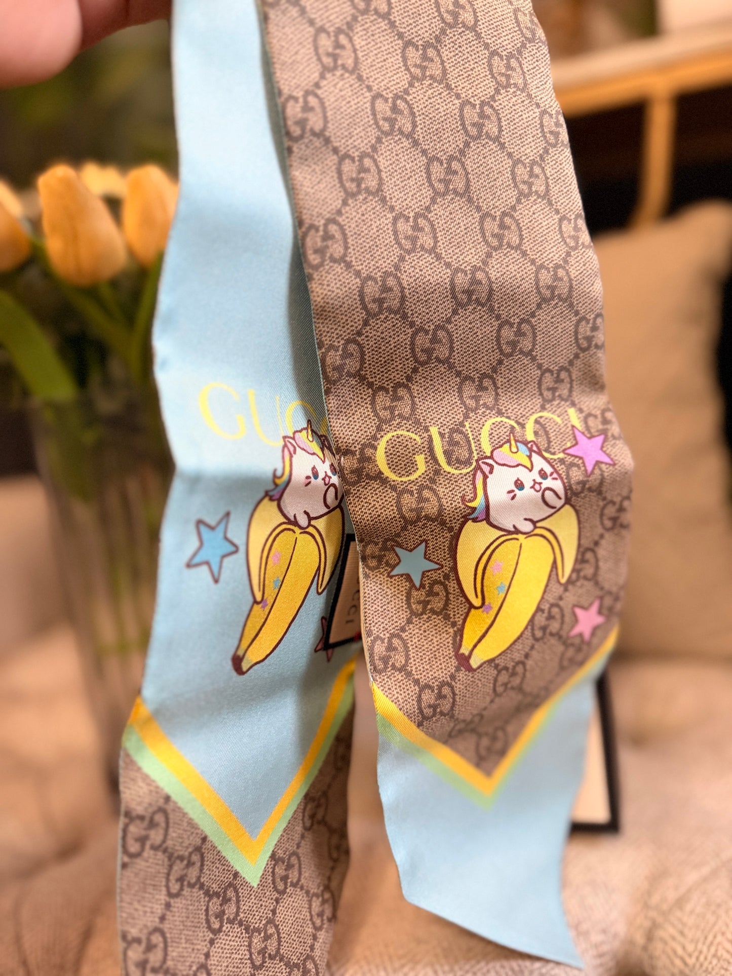 Gucci Bananya Scarf/Twilly Brand New