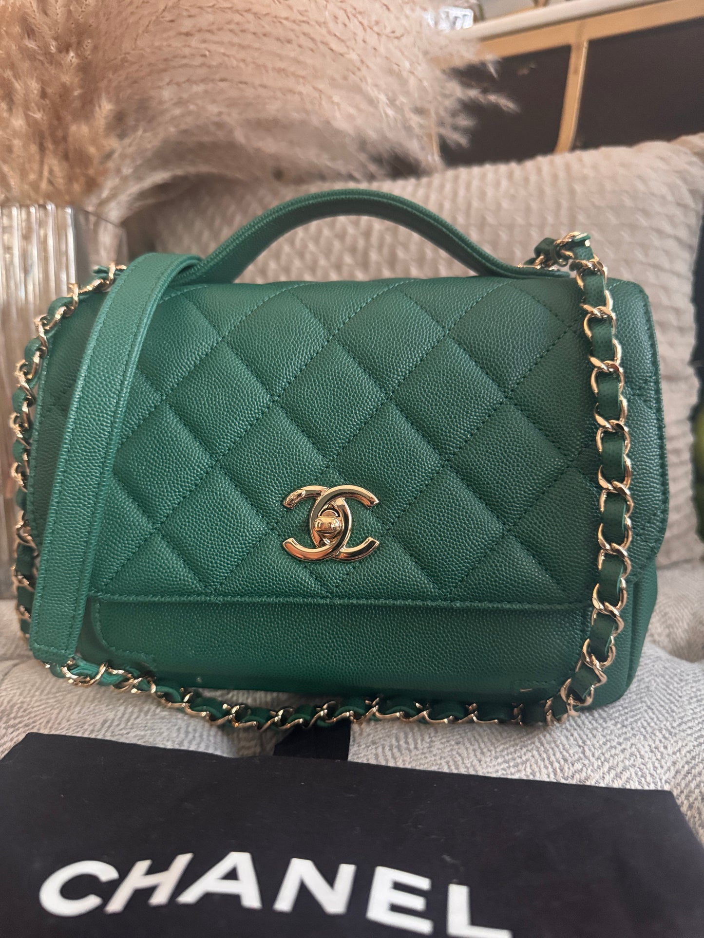 Chanel Business Affinity in gorgeous Green Caviar