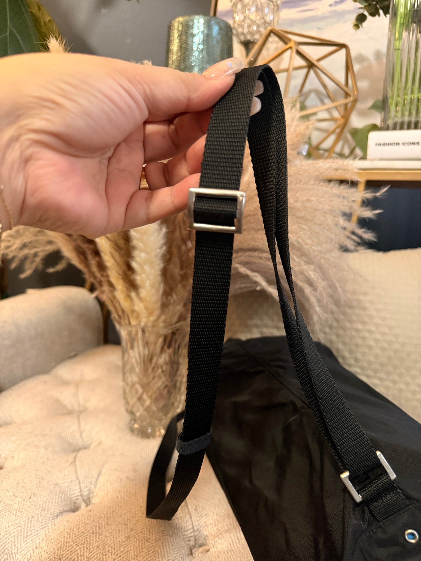 Prada Tessuto Black Nylon Shoulder Bag /Bottle Holder