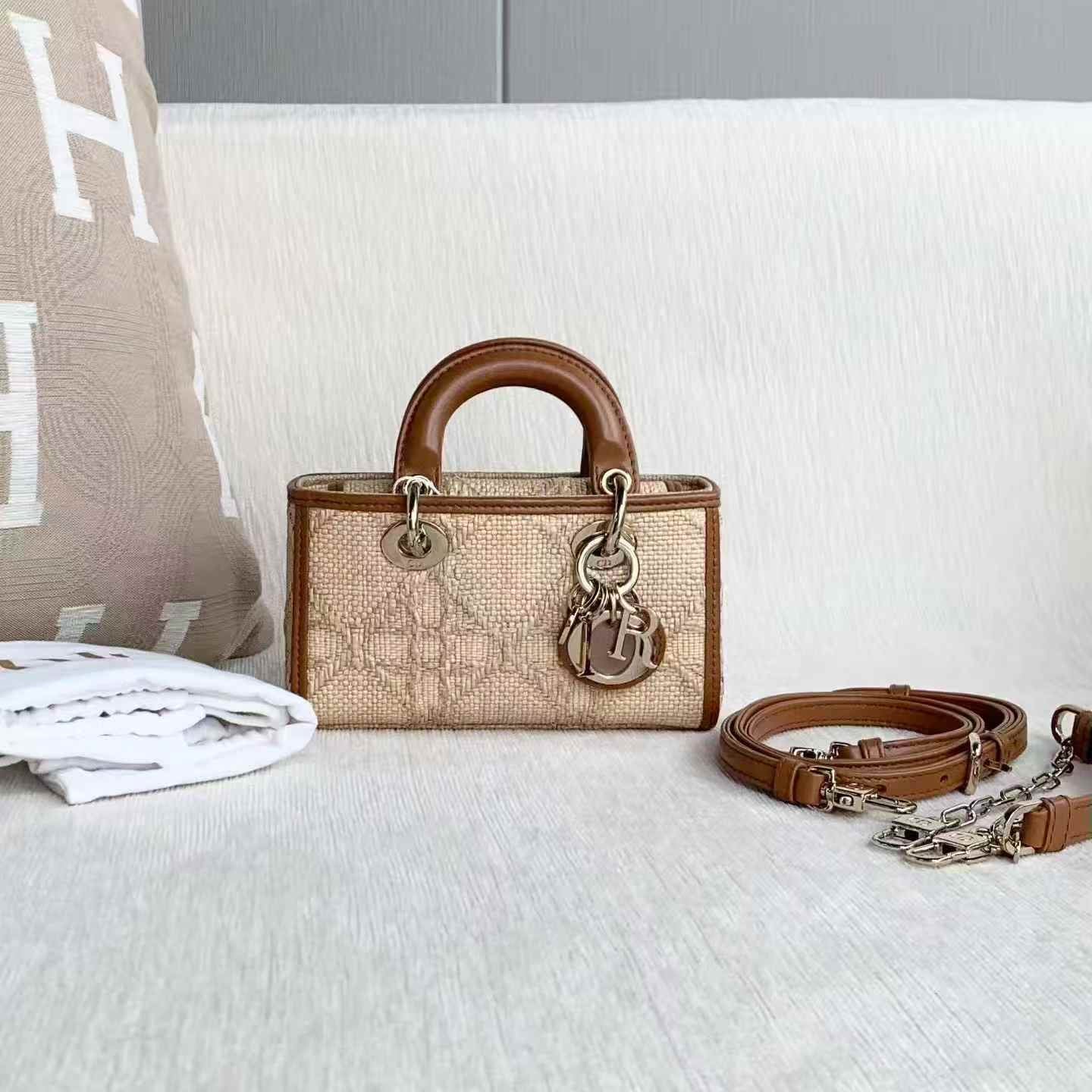 FOR PREORDER ONLY- Dior Micro Cannage Raffia Cannage Lady D-Joy