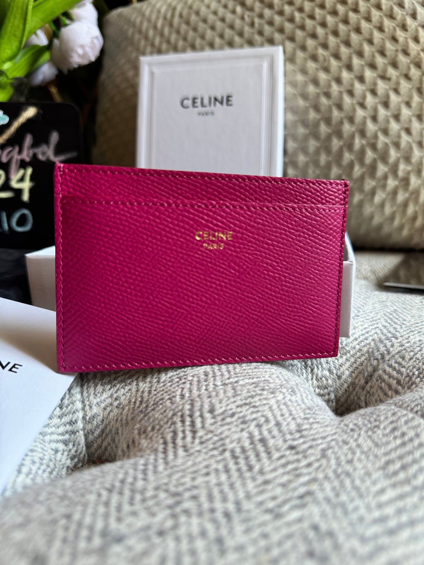 Celine Grained Calfskin cardholder