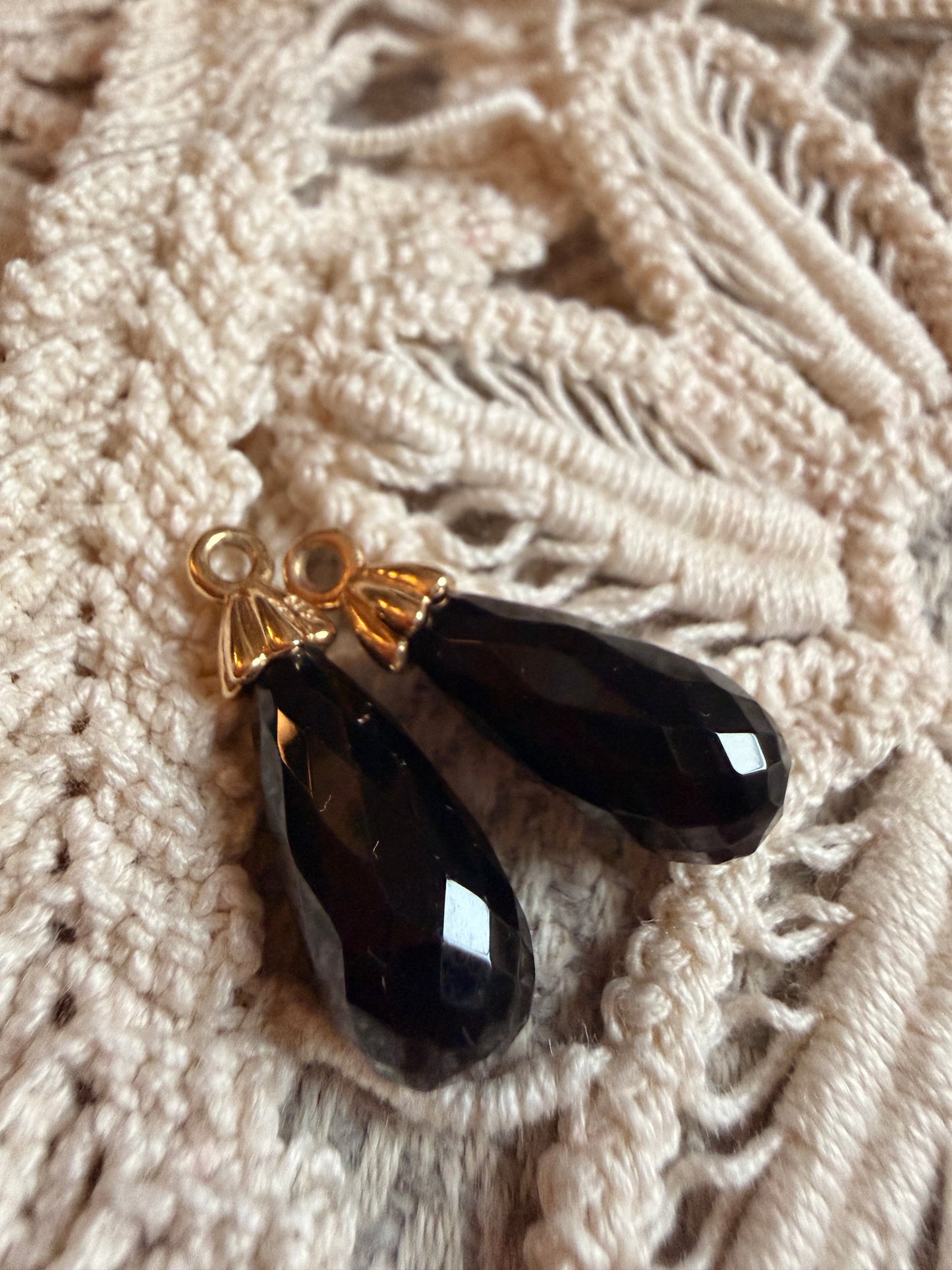NEW💕 Pandora 14k Yellow Gold Onyx Compose earrings 250434ON