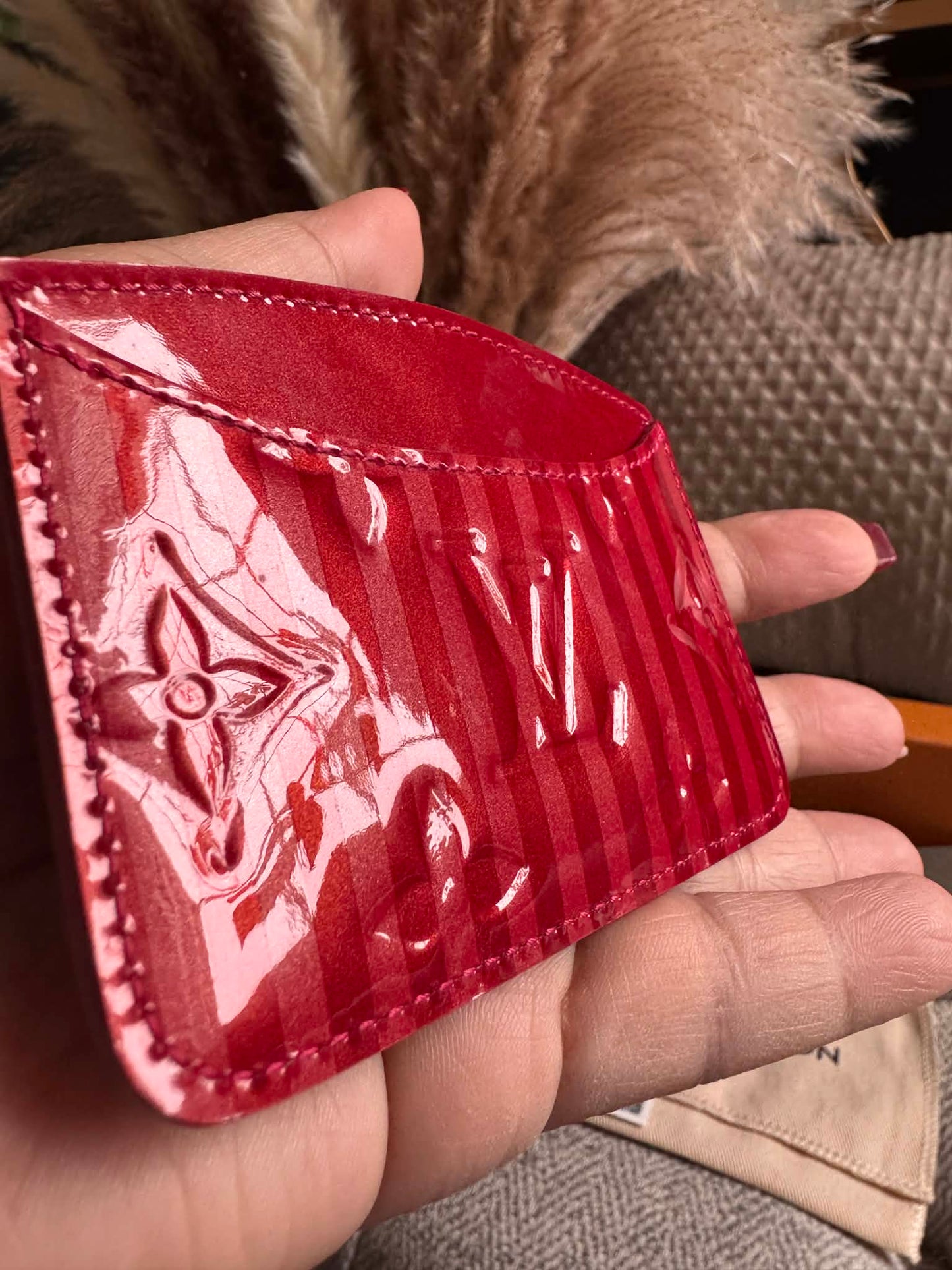 Louis Vuitton Amarante Rayures Monogram Vernis Mirror Case