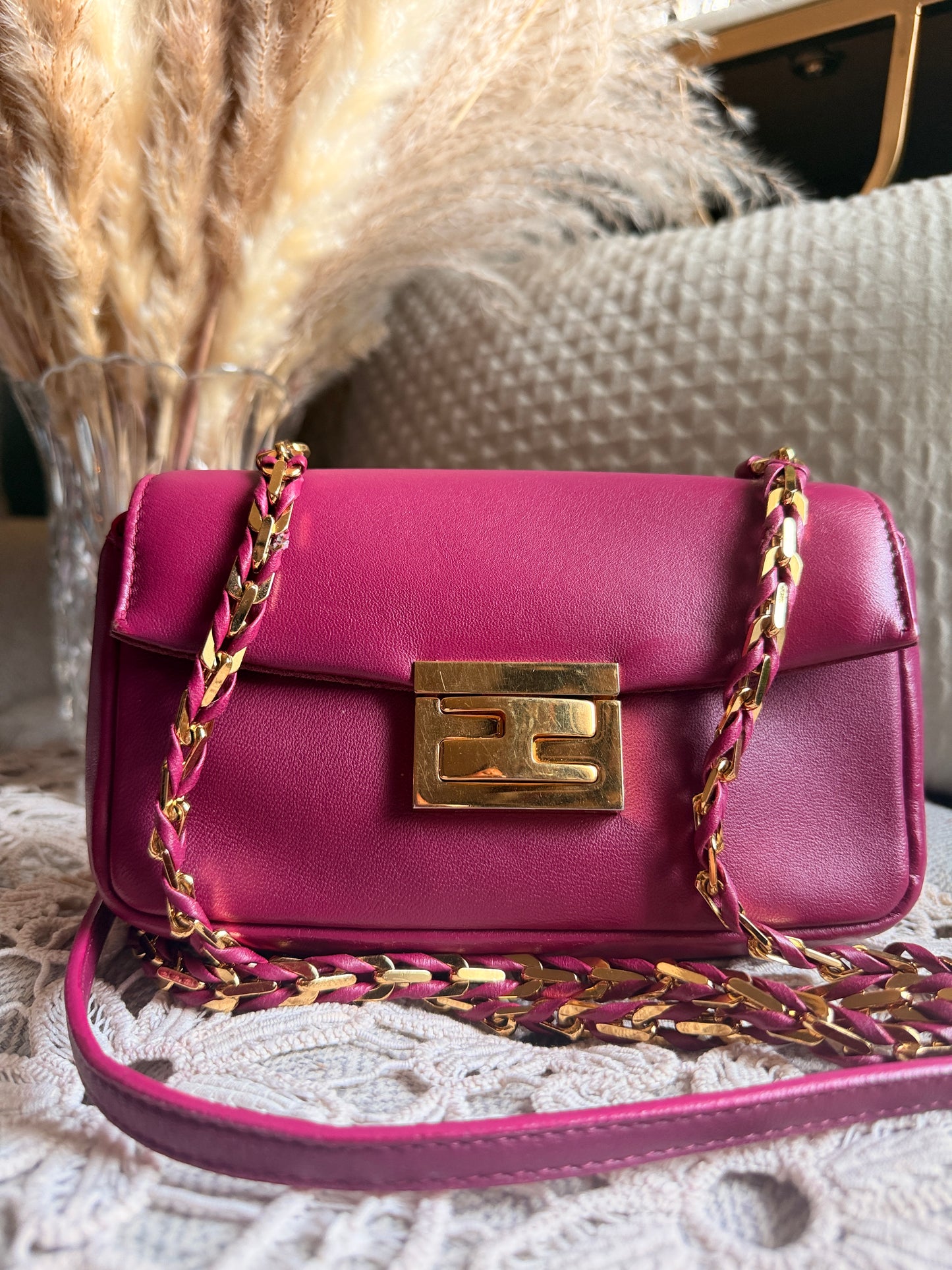 FENDI Shiny Nappa Mini Be Baguette