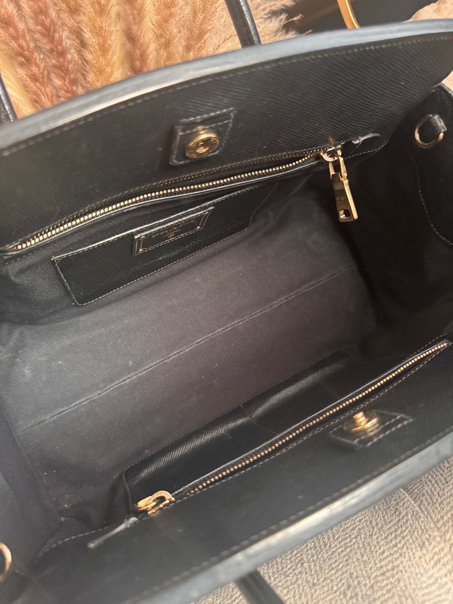 Prada Corda Canapa and Saffiano Tote