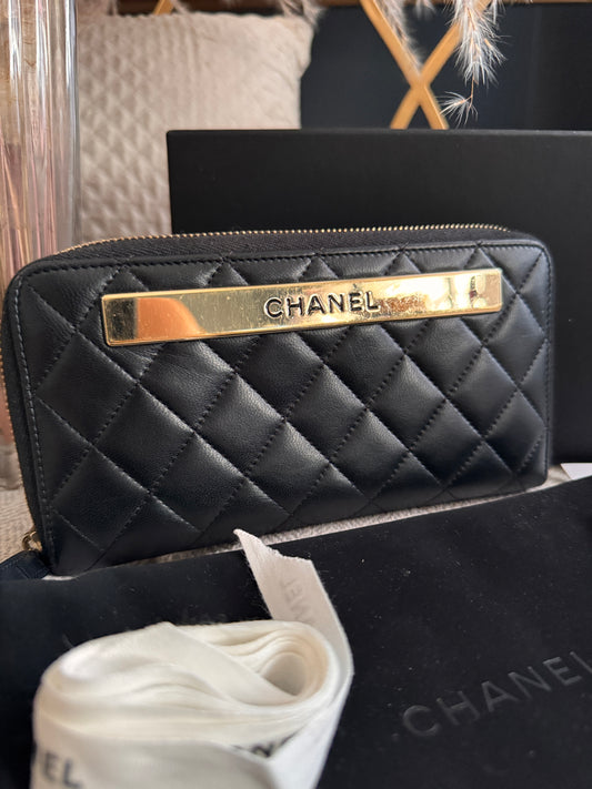 Chanel Trendy Zippy Wallet -Black GHW