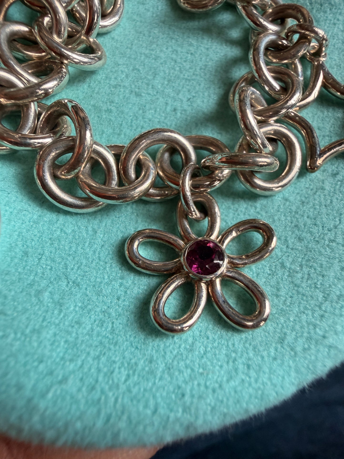 Tiffany & Co RARE Silver 925 Gemstone Nature Flower Moon Butterfly Bracelet