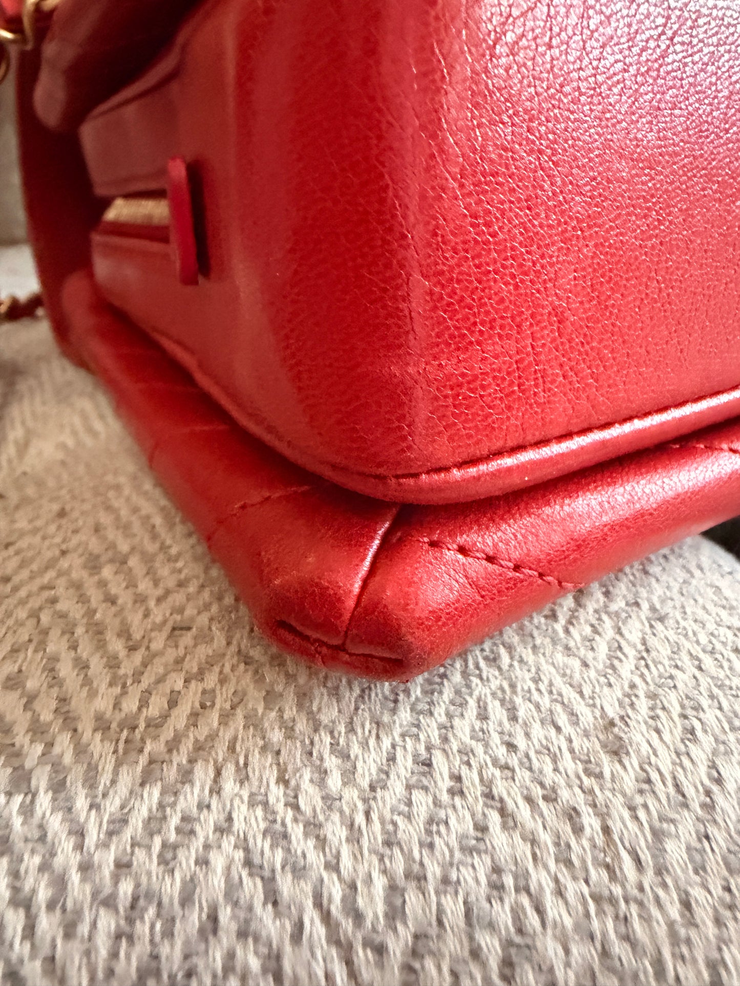 CHANEL Lambskin Chevron Stitched Envelope Flap Bag