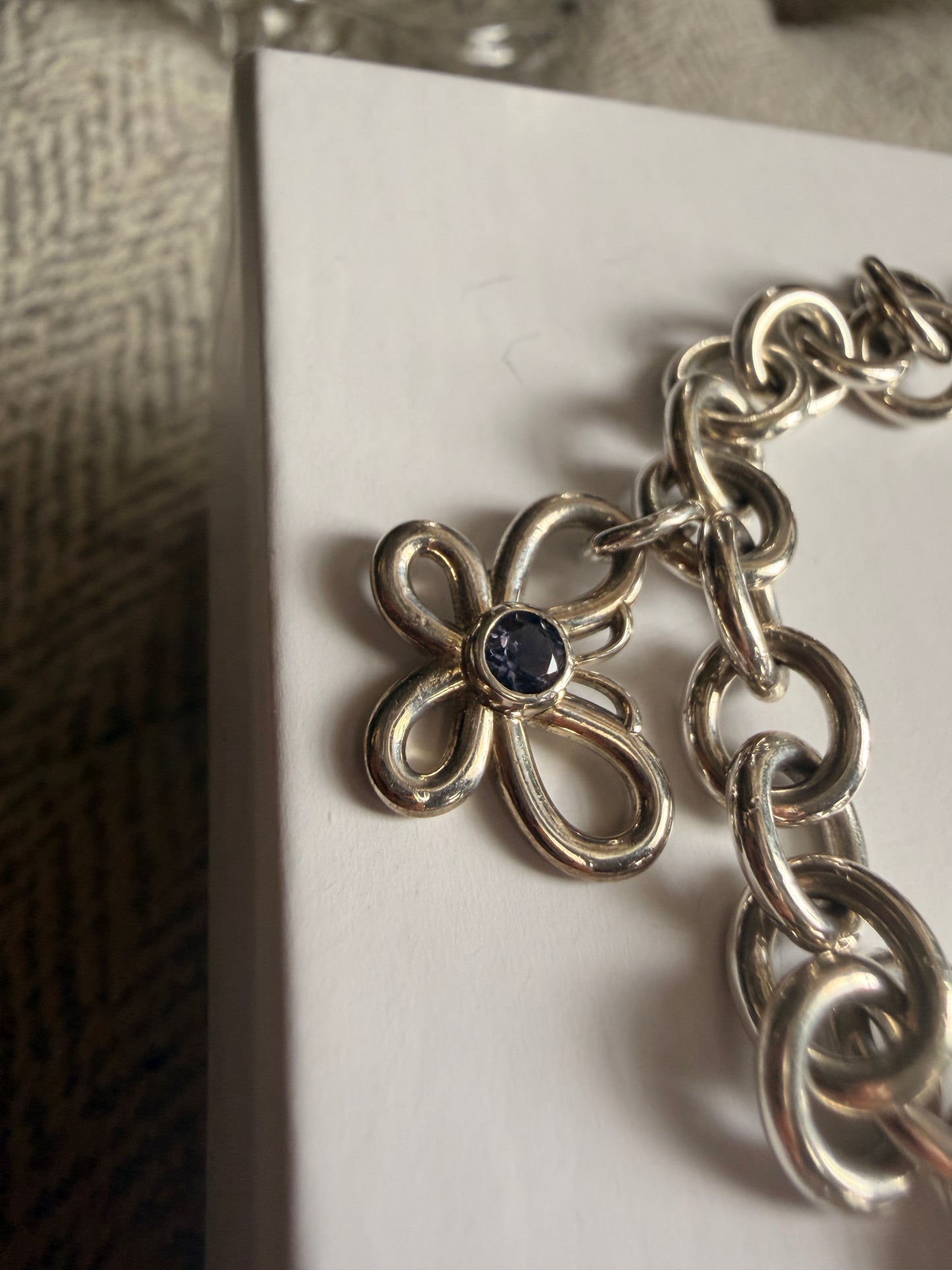 Tiffany & Co RARE Silver 925 Gemstone Nature Flower Moon Butterfly Bracelet