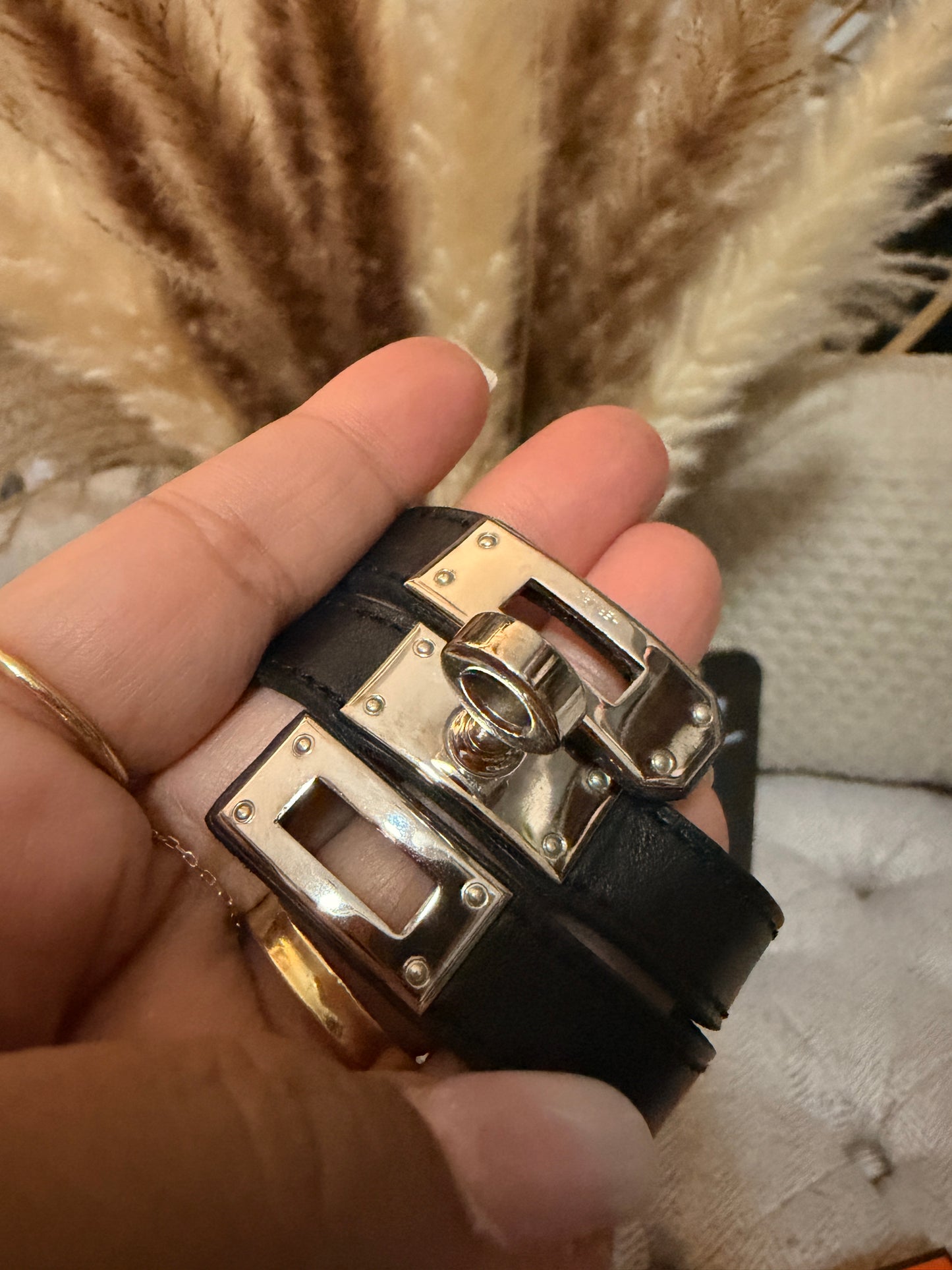 Hermès Kelly Double Tour Bracelet in Silver Hardware