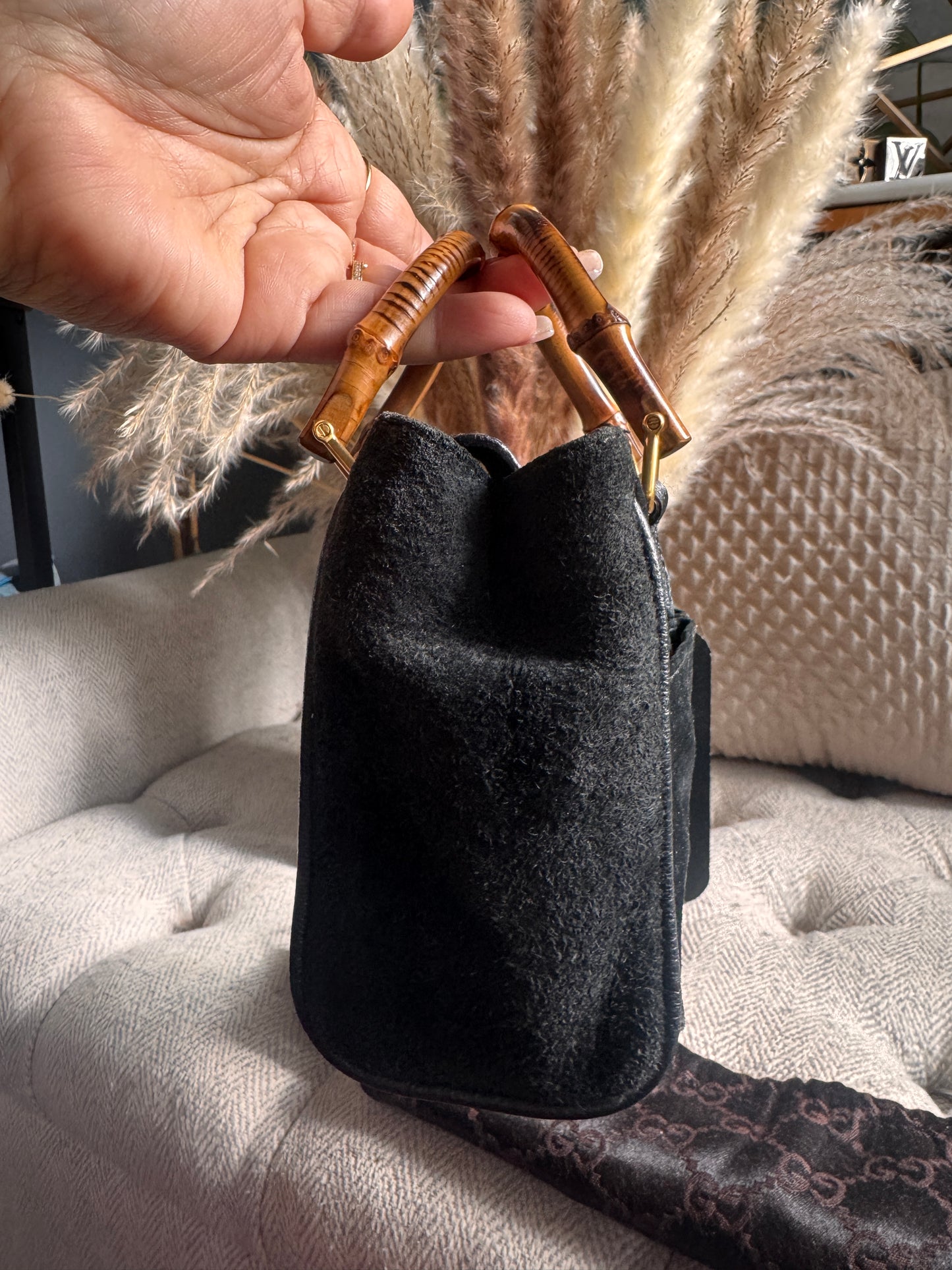 Gucci Vintage Mini Diana in Suede and Leather- with crossbody strap